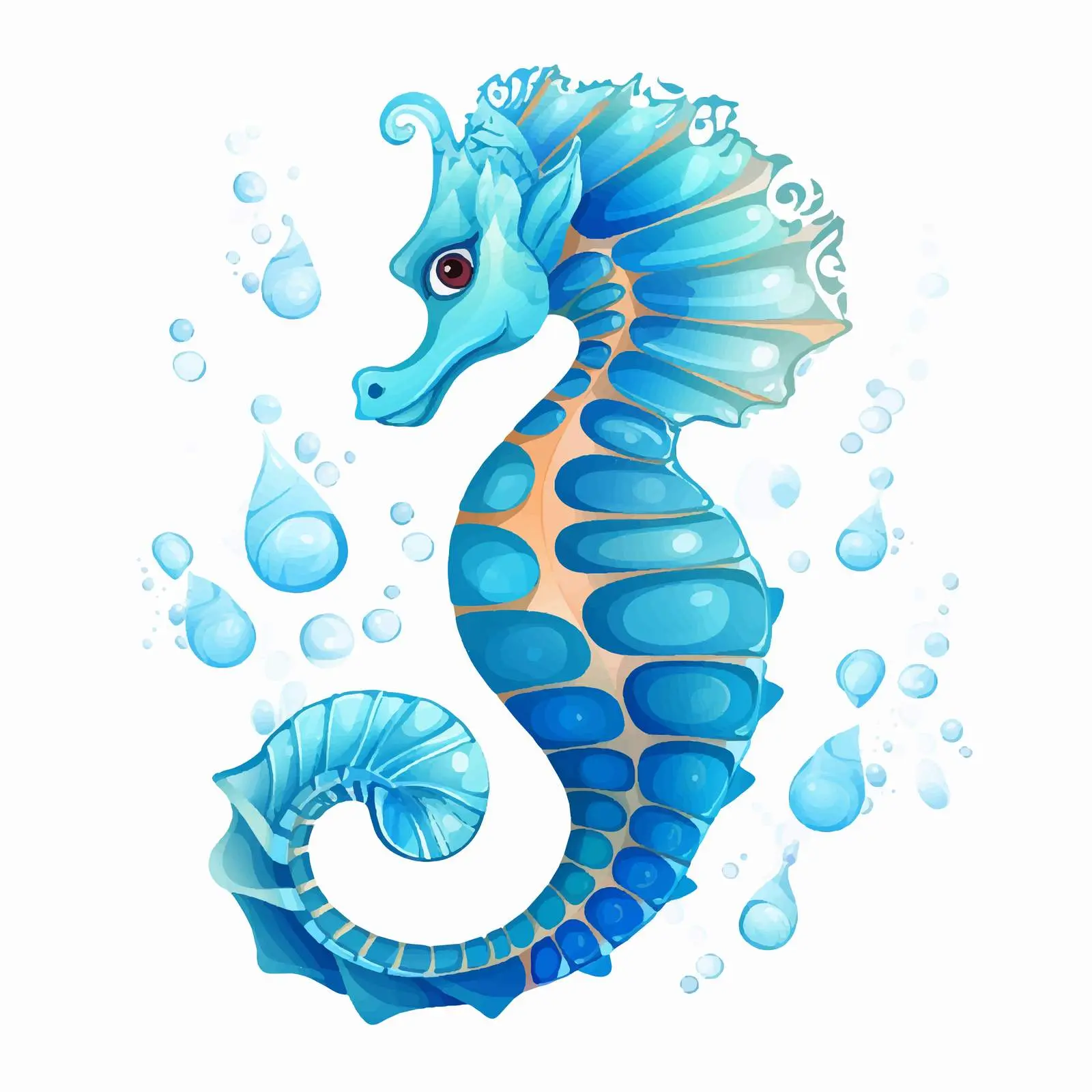Seahorse Vector Illustration on White Background — free download from Dotvec