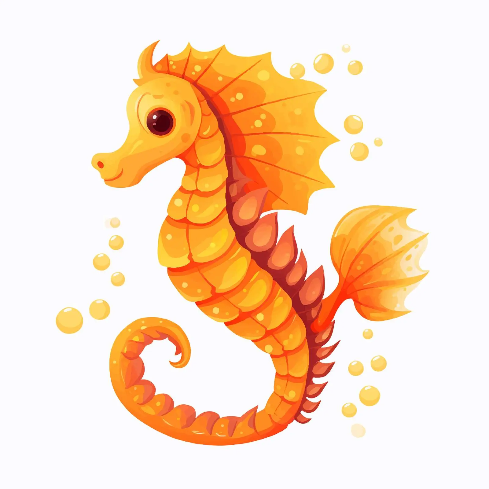 Seahorse Vector Illustration on White Background — free download from Dotvec