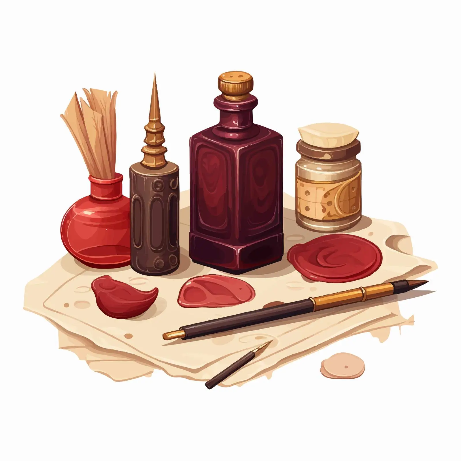 Seal Wax Ink Bottle and Dip Pen Design — free download from Dotvec