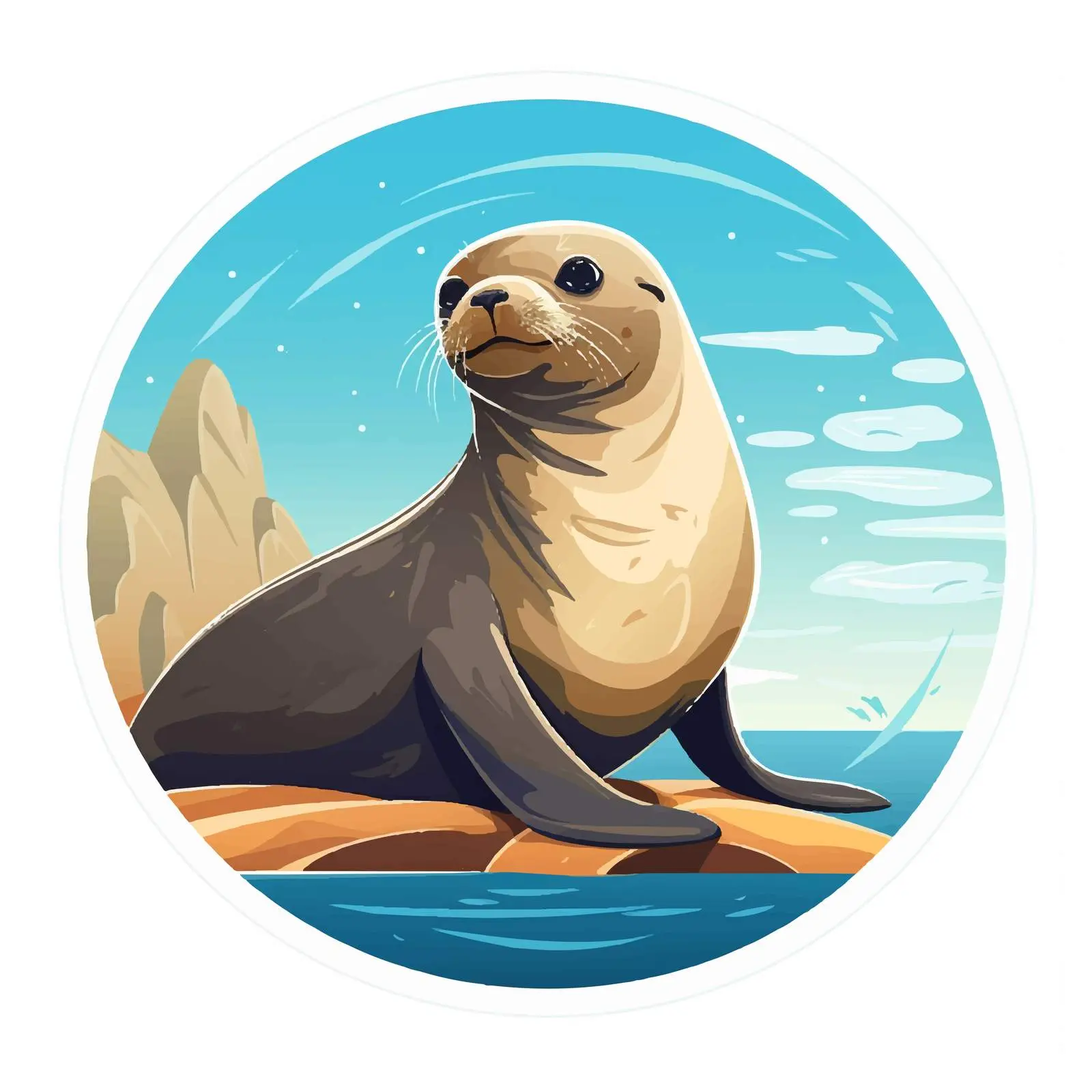 Top View Seal Vector Illustration on White Background — free download from Dotvec