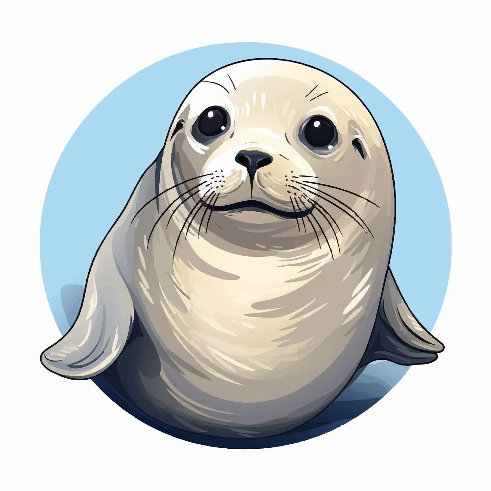Top View Seal Vector Illustration on White Background – free vector marine life image from Dotvec