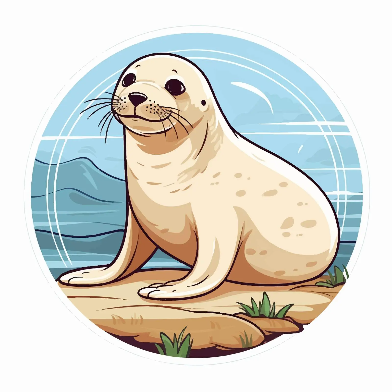 Top View Seal Vector Illustration on White Background — free download from Dotvec