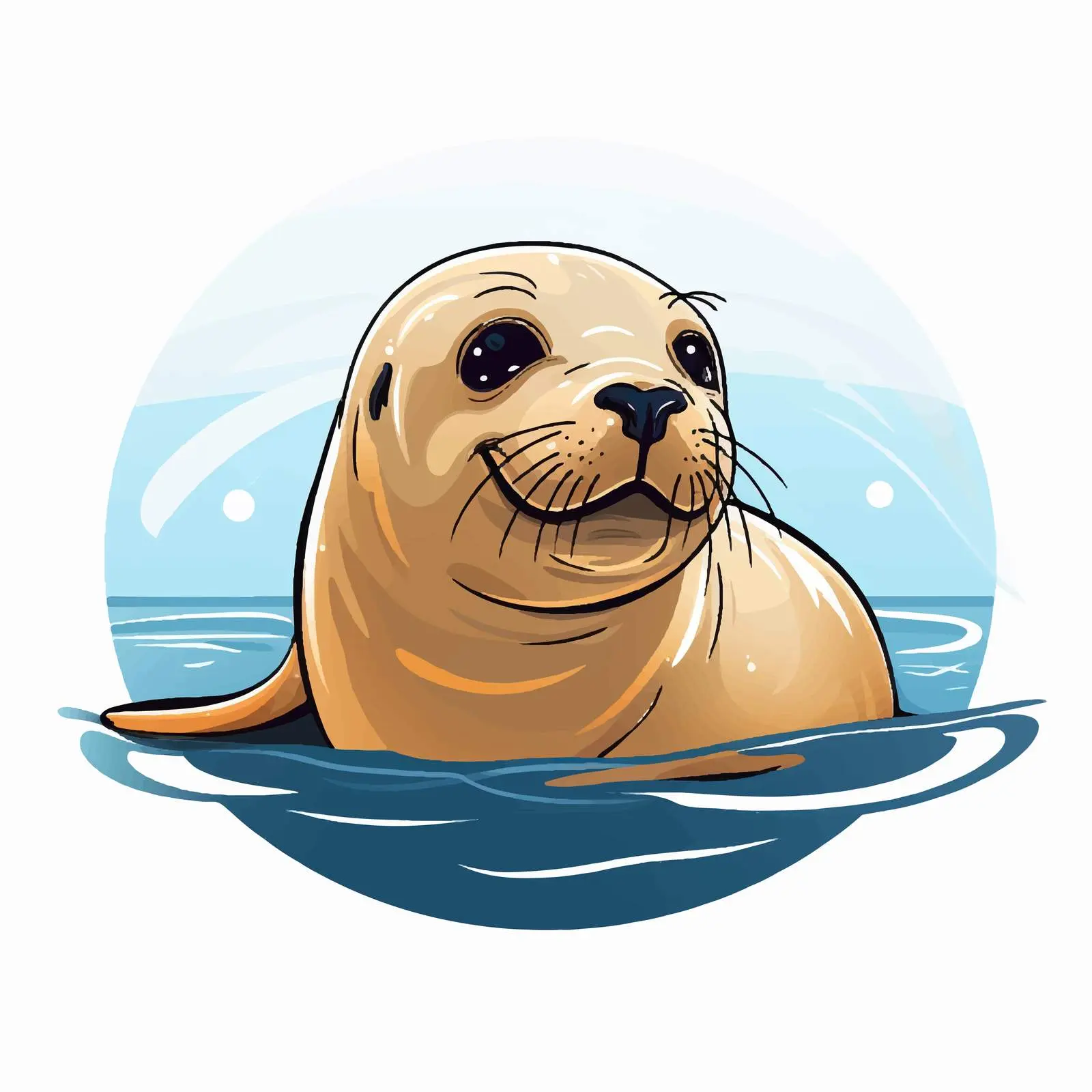 Happy Seal Cartoon Illustration Vector Design — free download from Dotvec