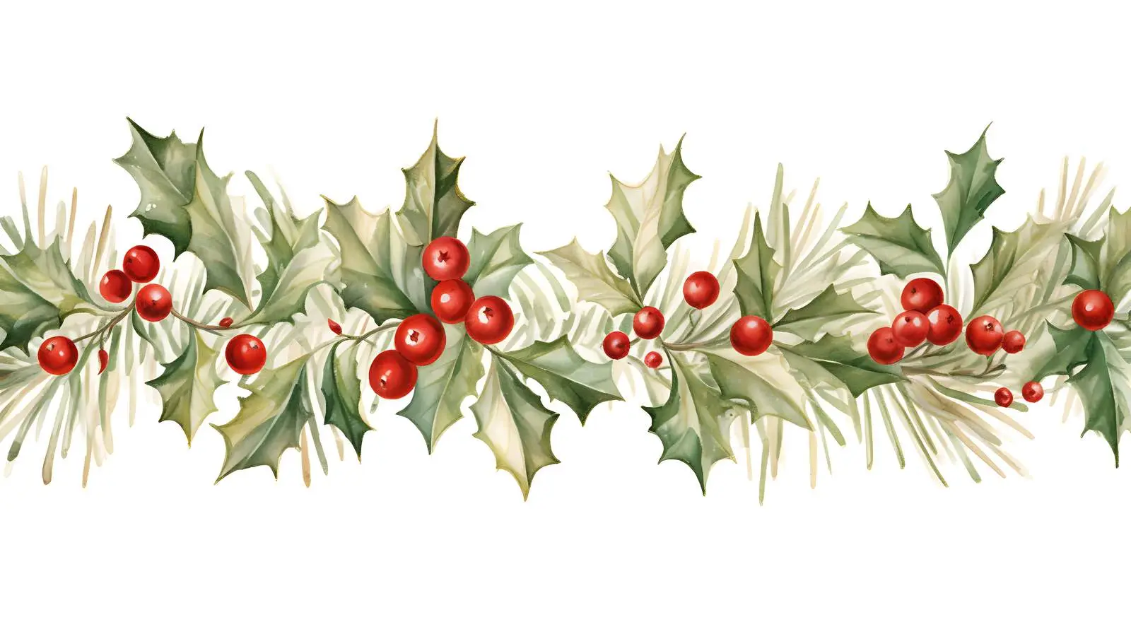 Festive Christmas Garland and Ribbon Border — free download from Dotvec