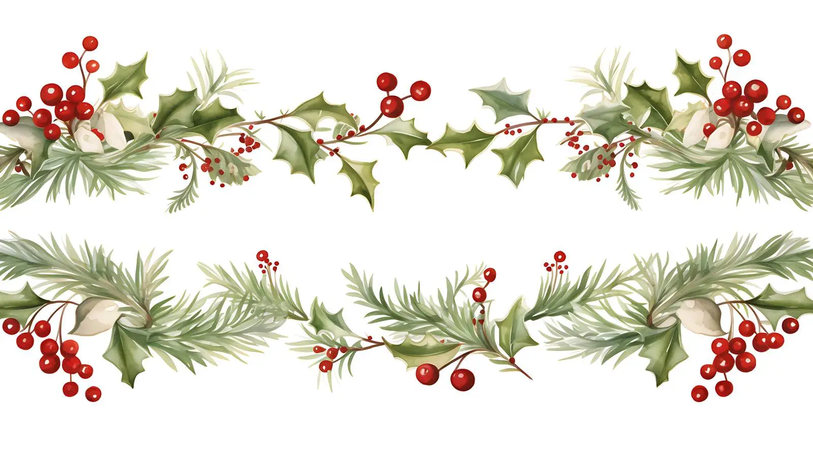 Christmas Garland Ribbon Seamless Border — free download from Dotvec