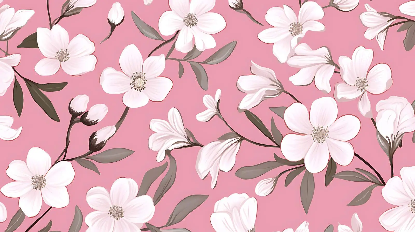 Elegant White Garden Floral Pattern — free download from Dotvec