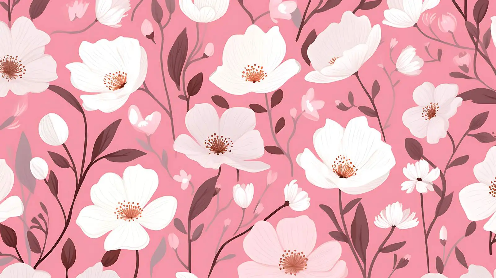 White Garden Flowers Seamless Floral Pattern — free download from Dotvec
