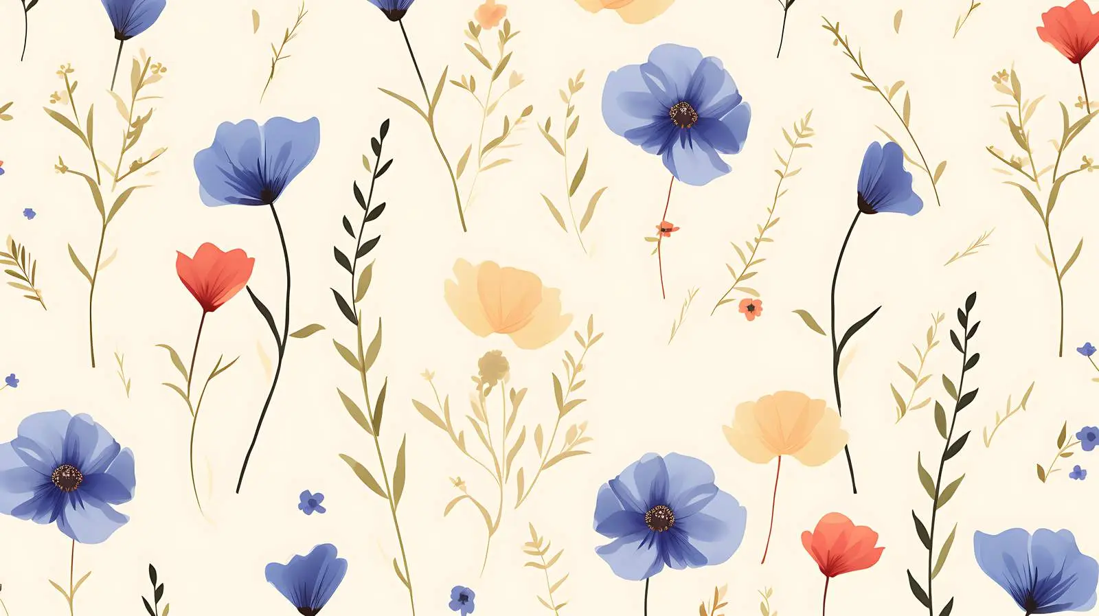 Floral Wildflower Pattern on Pastel — free download from Dotvec