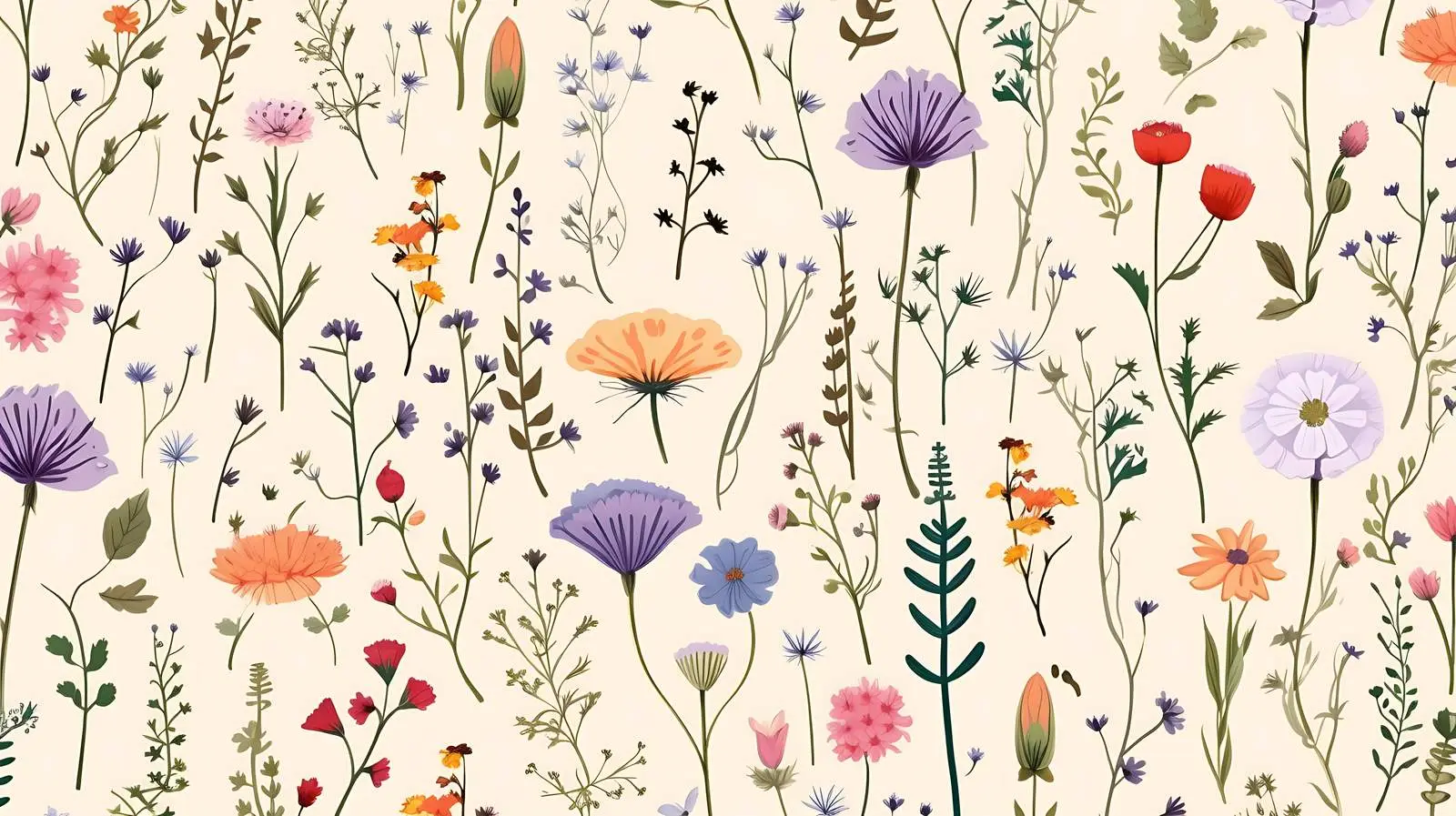 Floral Pastel Pattern Wild Flowers — free download from Dotvec