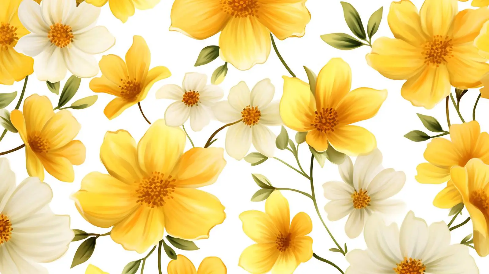 Yellow Floral Background Pattern — free download from Dotvec