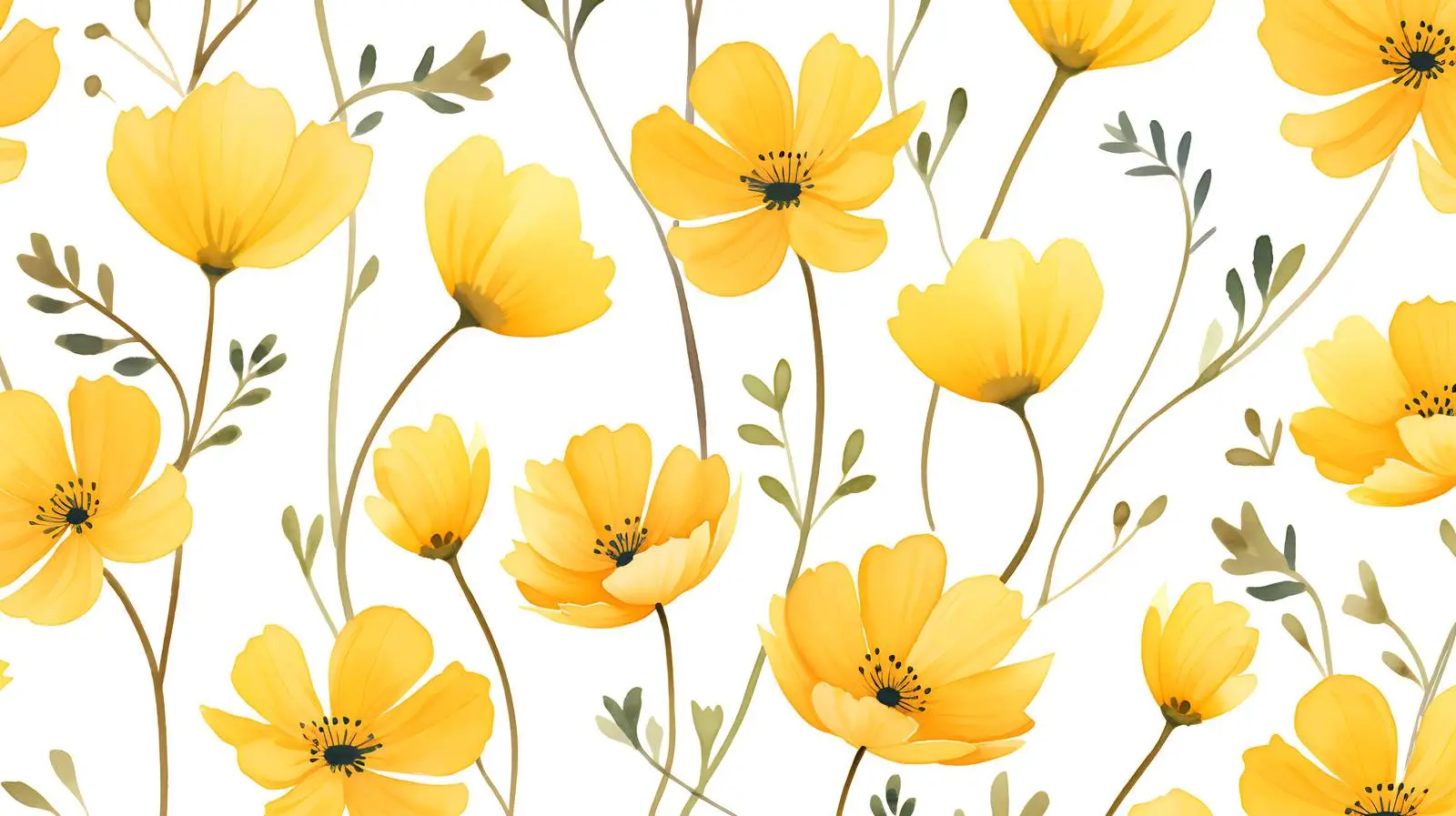 Elegant Yellow Floral Pattern Background — free download from Dotvec