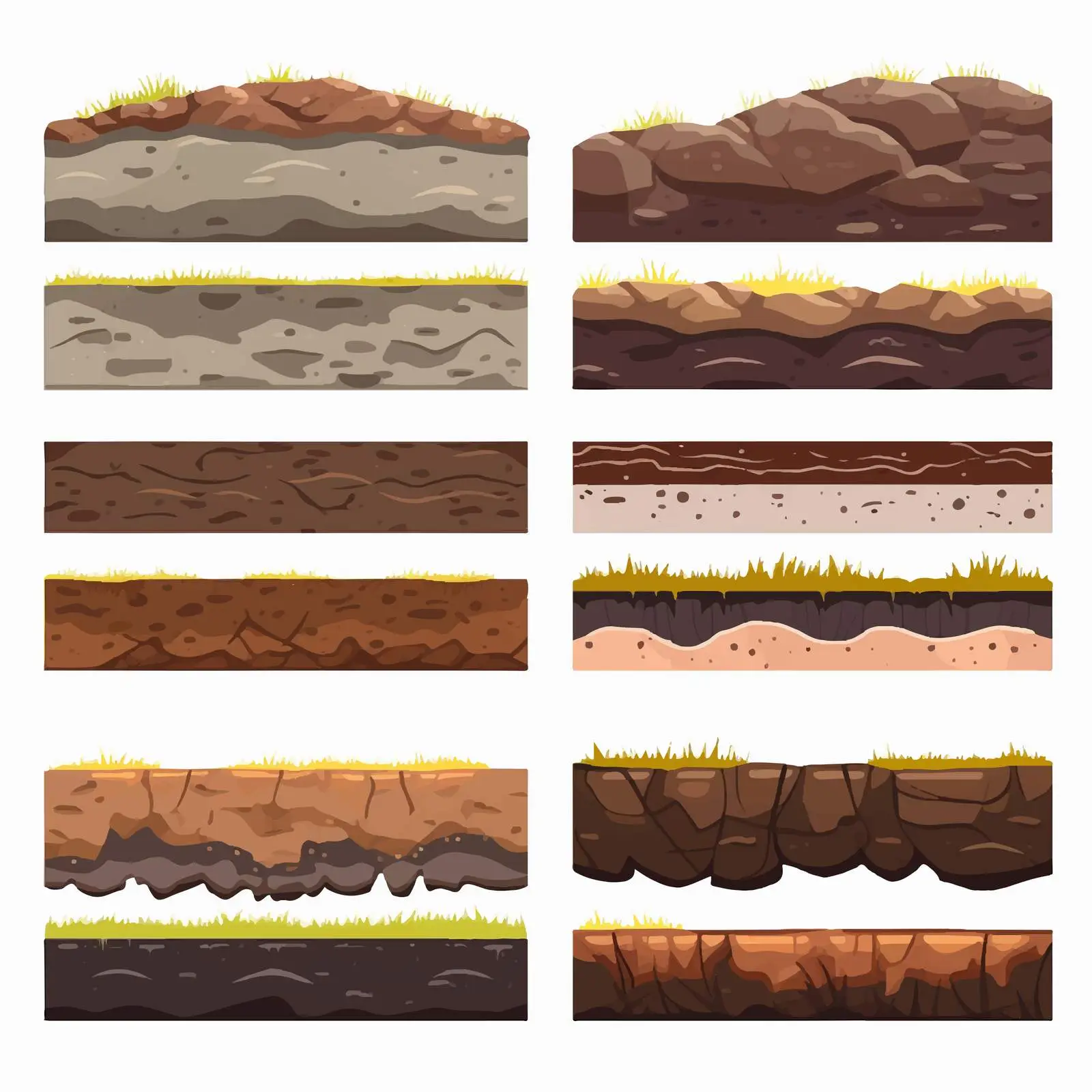 Seamless Underground Texture Cross Sections Set — free download from Dotvec