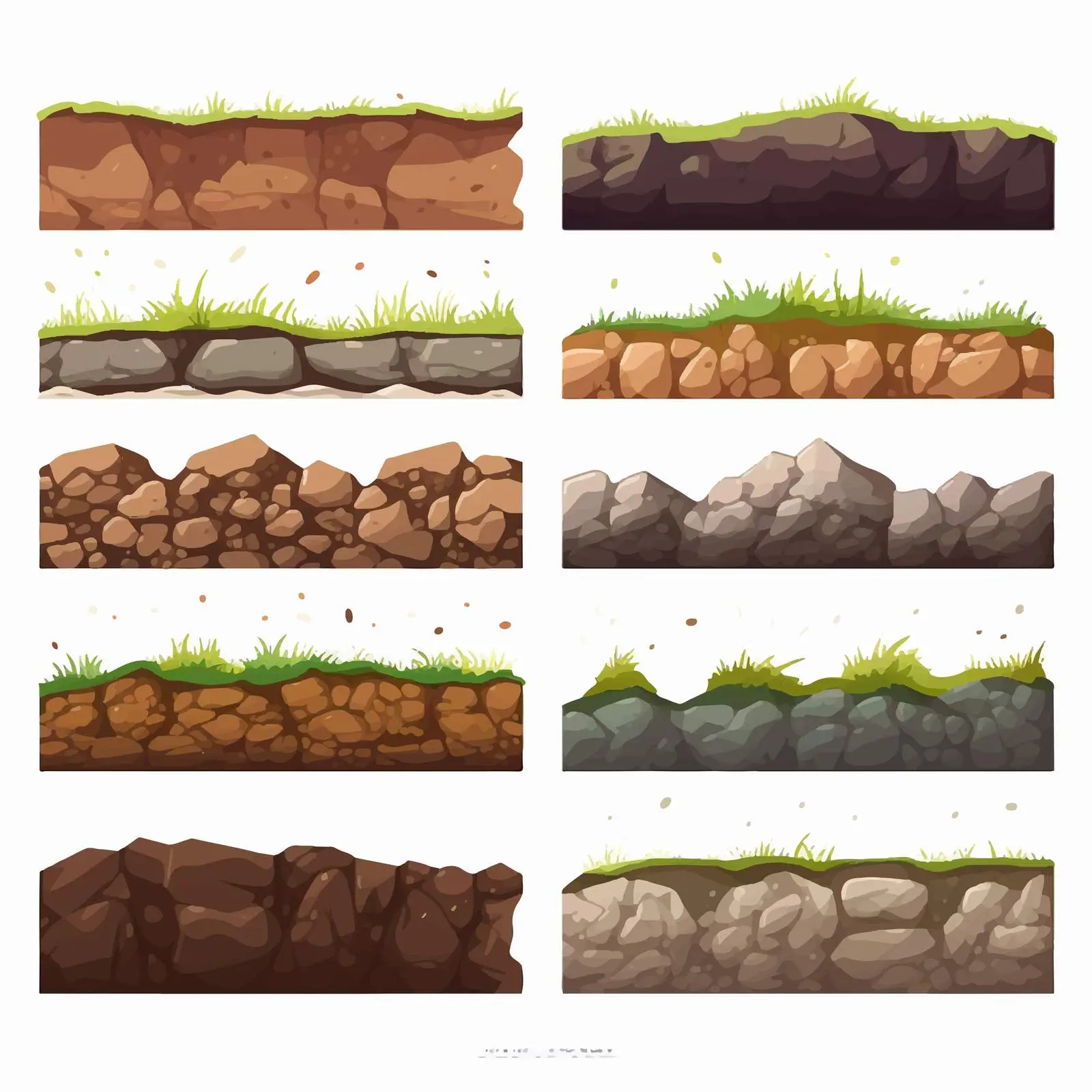 Seamless Underground Texture Cross Sections Set — free download from Dotvec