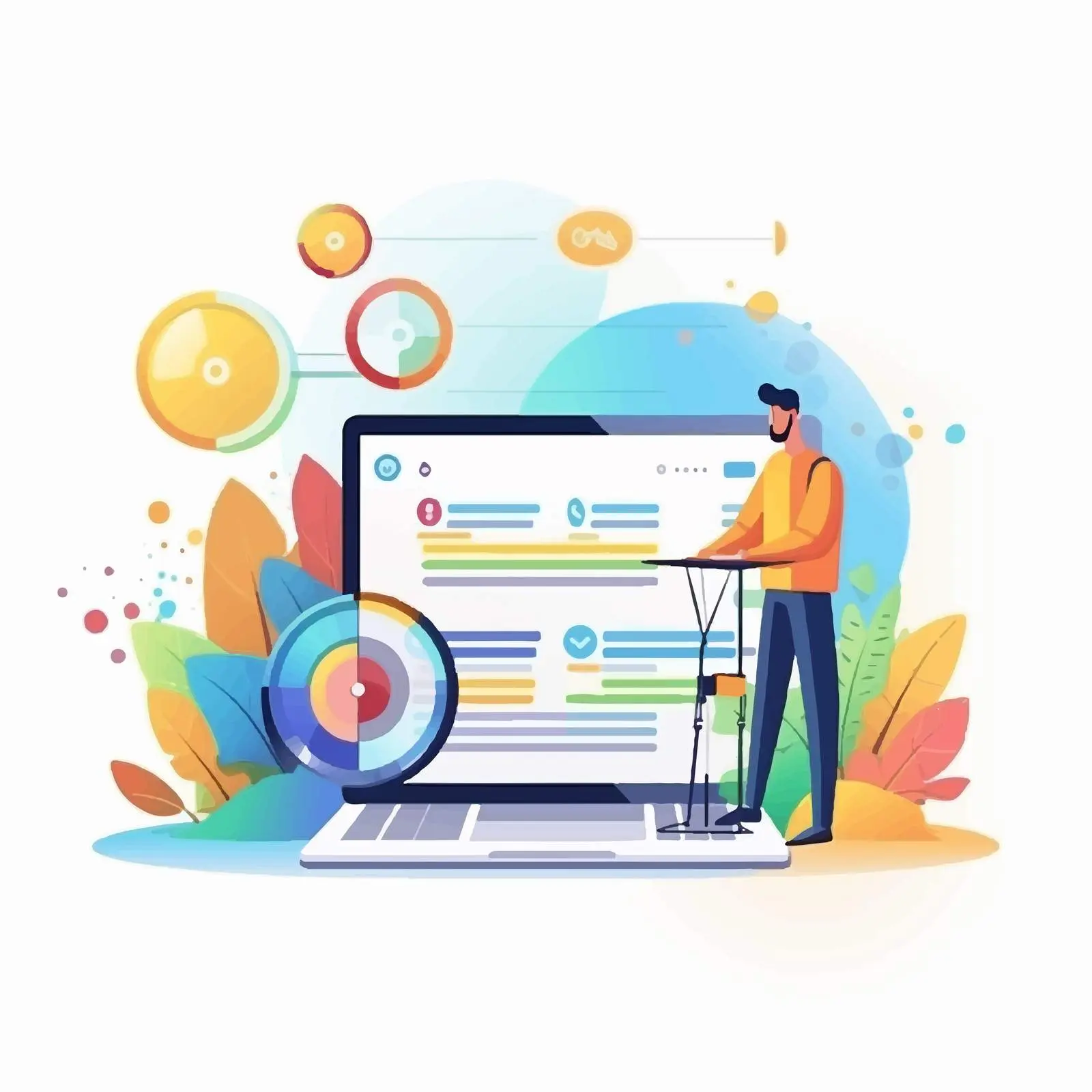 Search Engine Optimization Vector Graphic Design – free analytics image from Dotvec