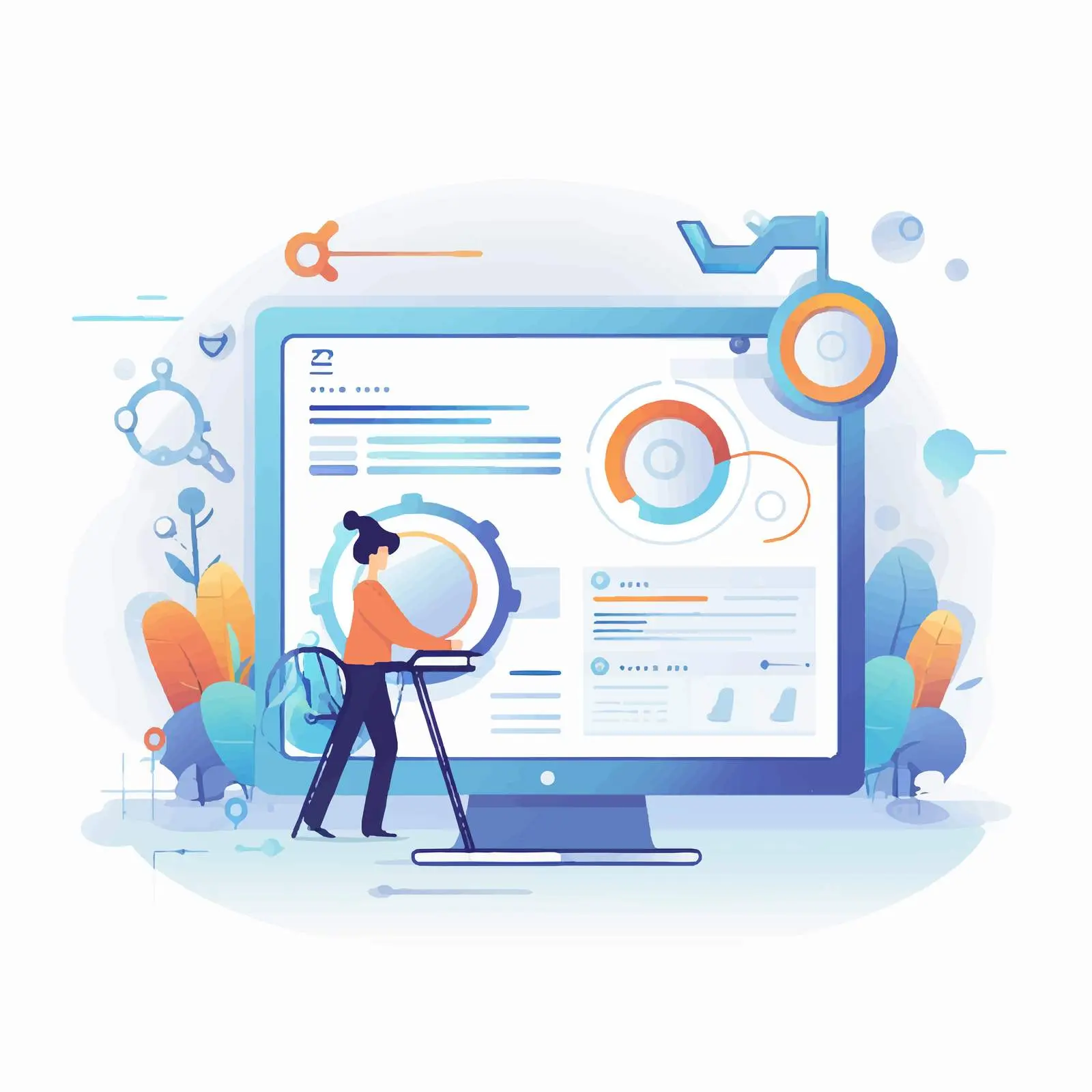 Search Engine Optimization Vector Illustration – free analytics image from Dotvec