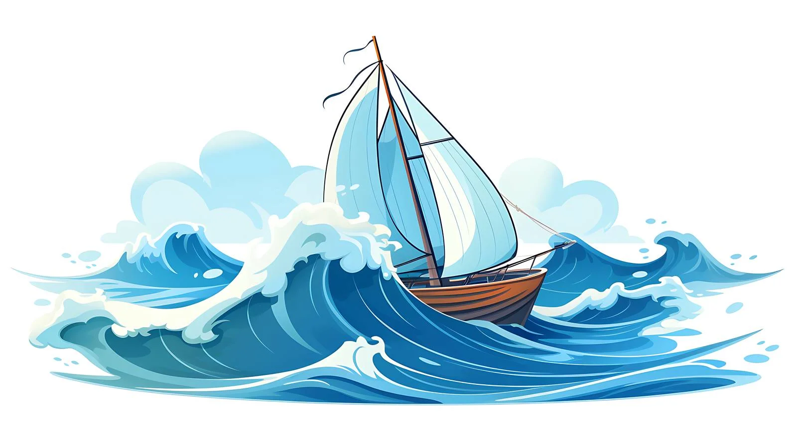 Tranquil Seascape with Sailing Boat and Mountains — free download from Dotvec