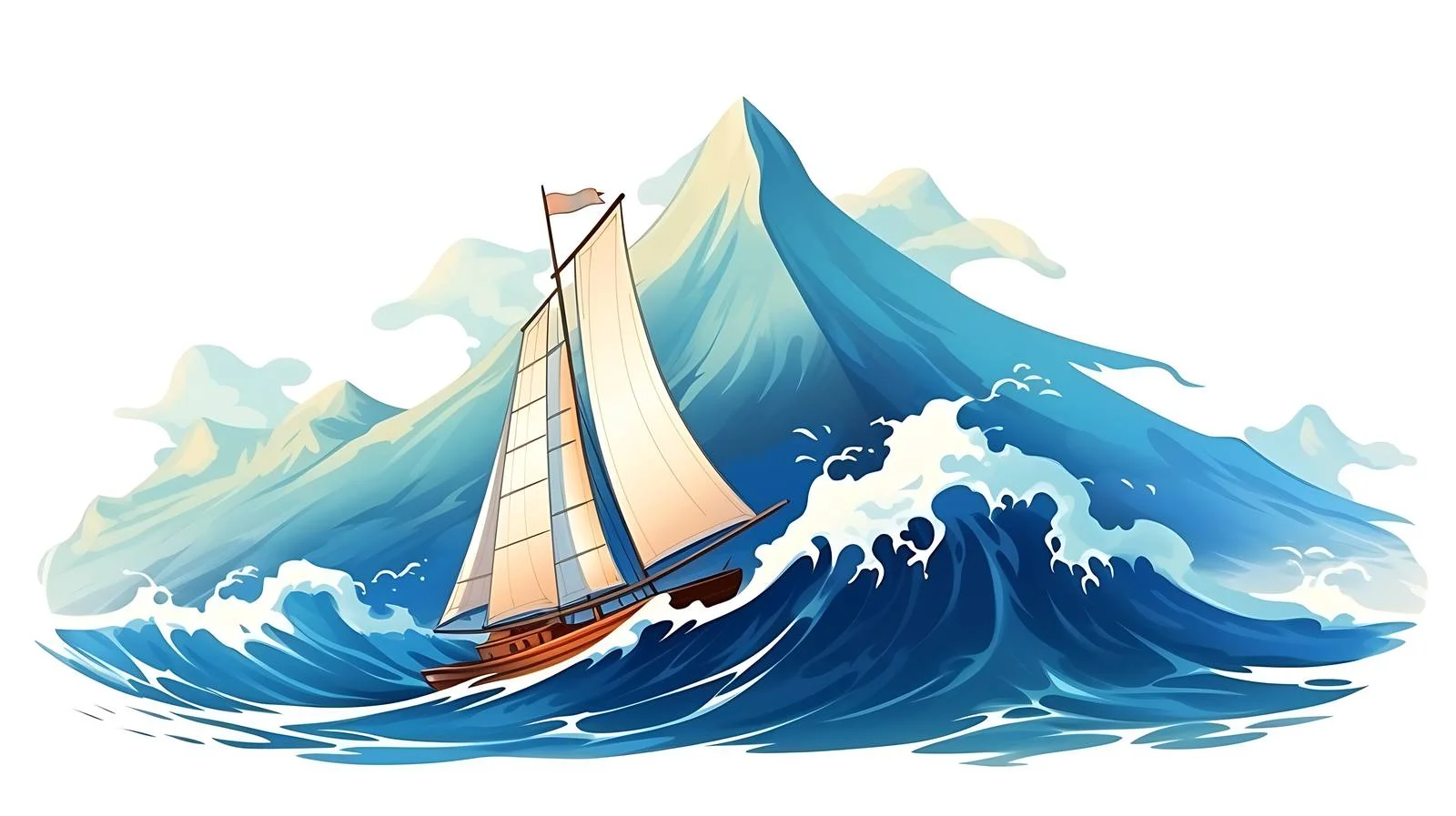 Tranquil Seascape with Sailing Boat — free download from Dotvec