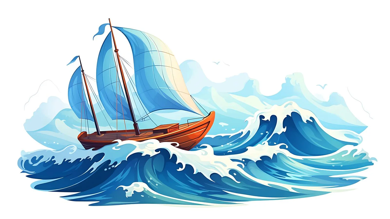 Tranquil Seascape with Sailing Boat and Mountains — free download from Dotvec