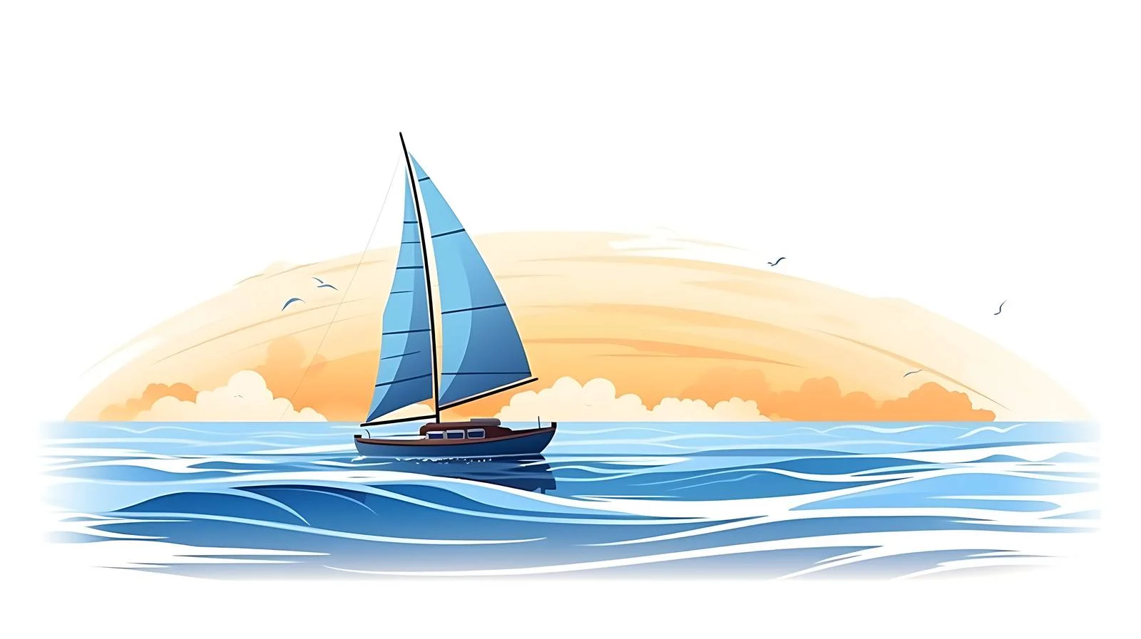 Tranquil Seascape with Sailing Boat — free download from Dotvec