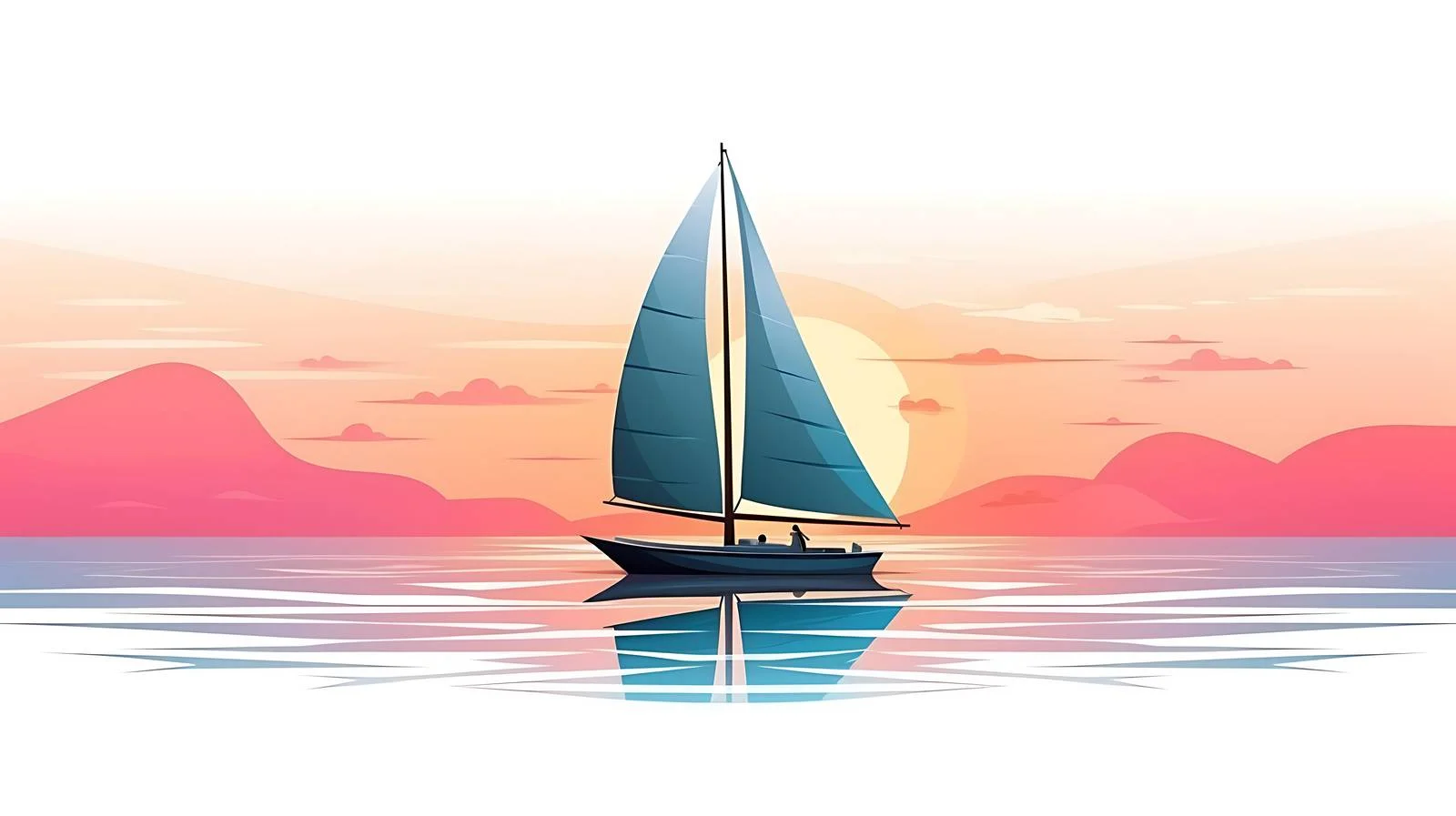 Tranquil Seascape with Sailing Boat — free download from Dotvec