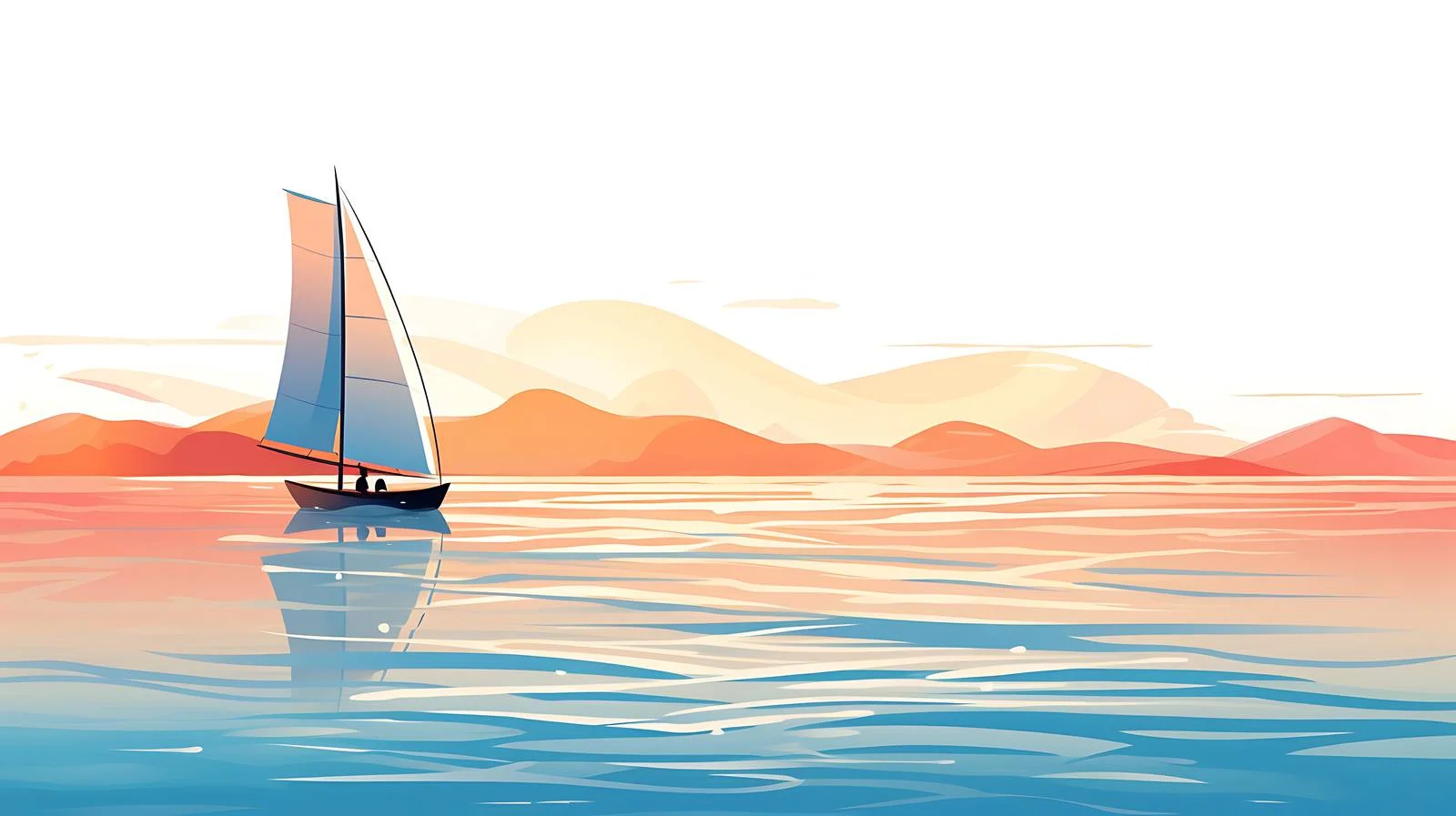 Tranquil Seascape with Sailing Boat — free download from Dotvec
