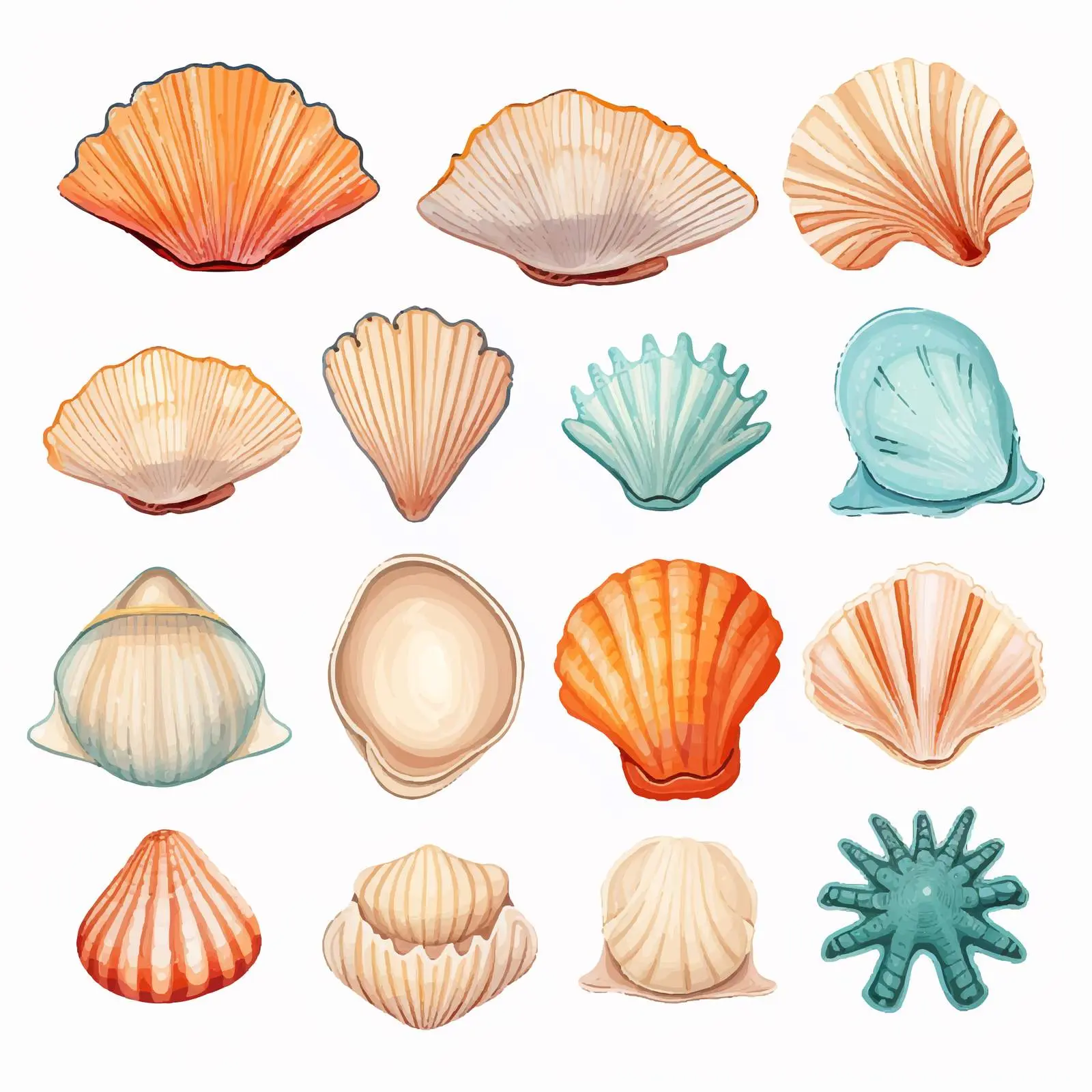 Diverse Ocean Seashell Clip Art Collection — free download from Dotvec