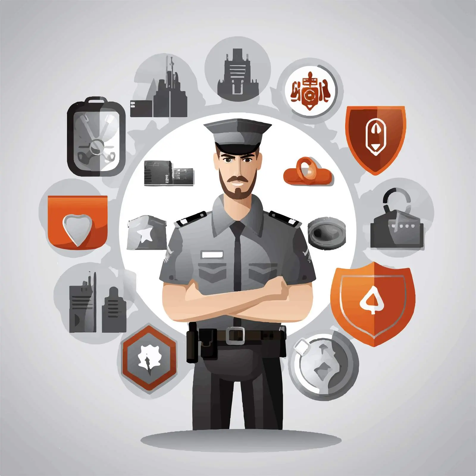 Security Design Vector Illustration on Gray Background – free warning image from Dotvec