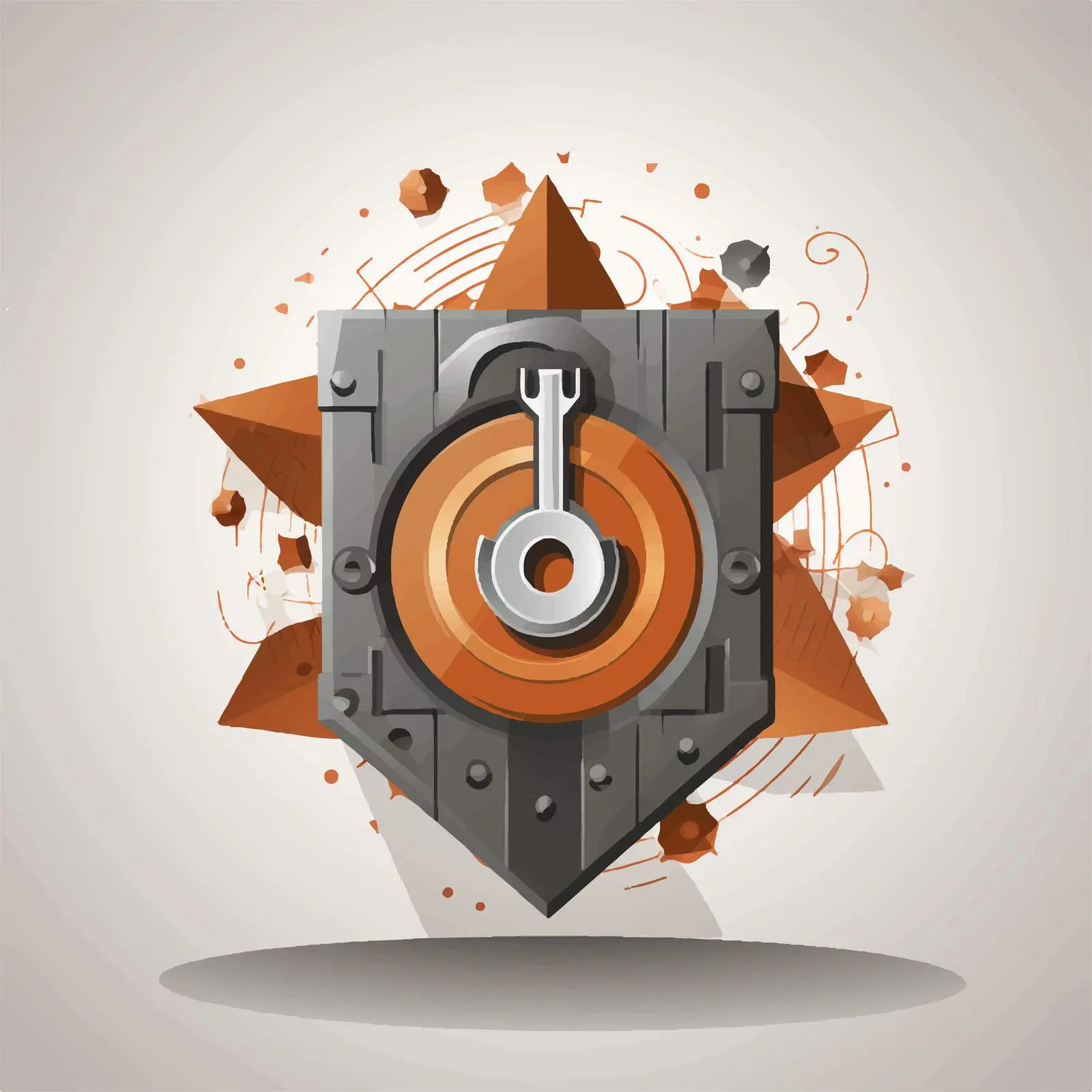 Security Design Vector on Gray Background – free data protection image from Dotvec