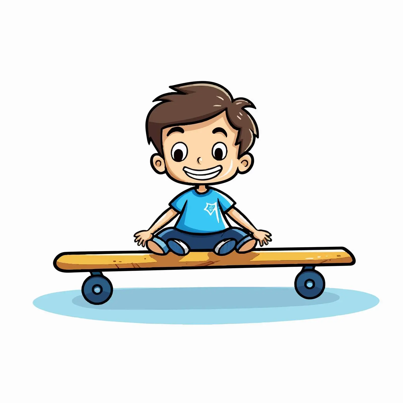Cartoon See-Saw Line Vector Illustration — free download from Dotvec