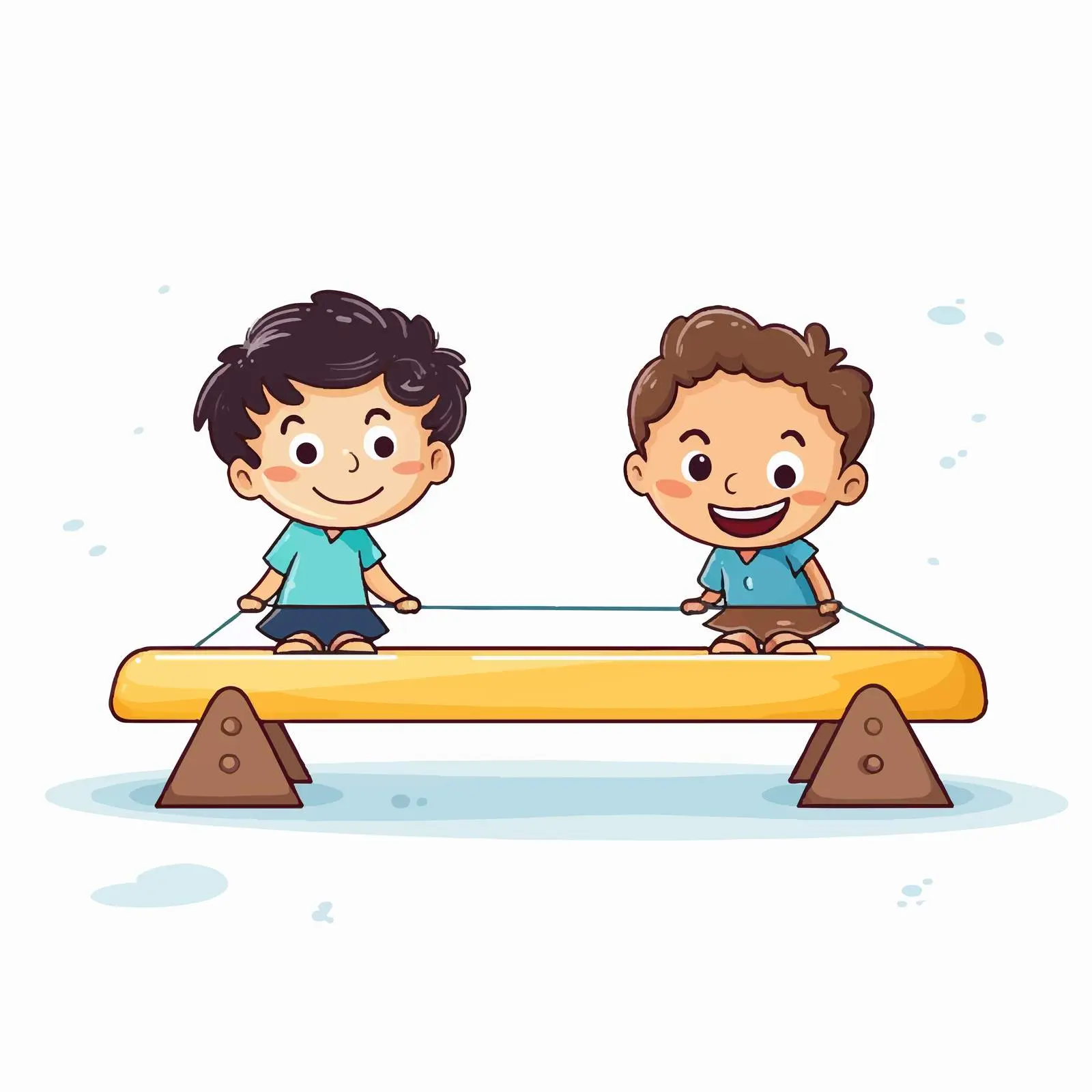 Playful Cartoon See-Saw Vector Illustration — free download from Dotvec