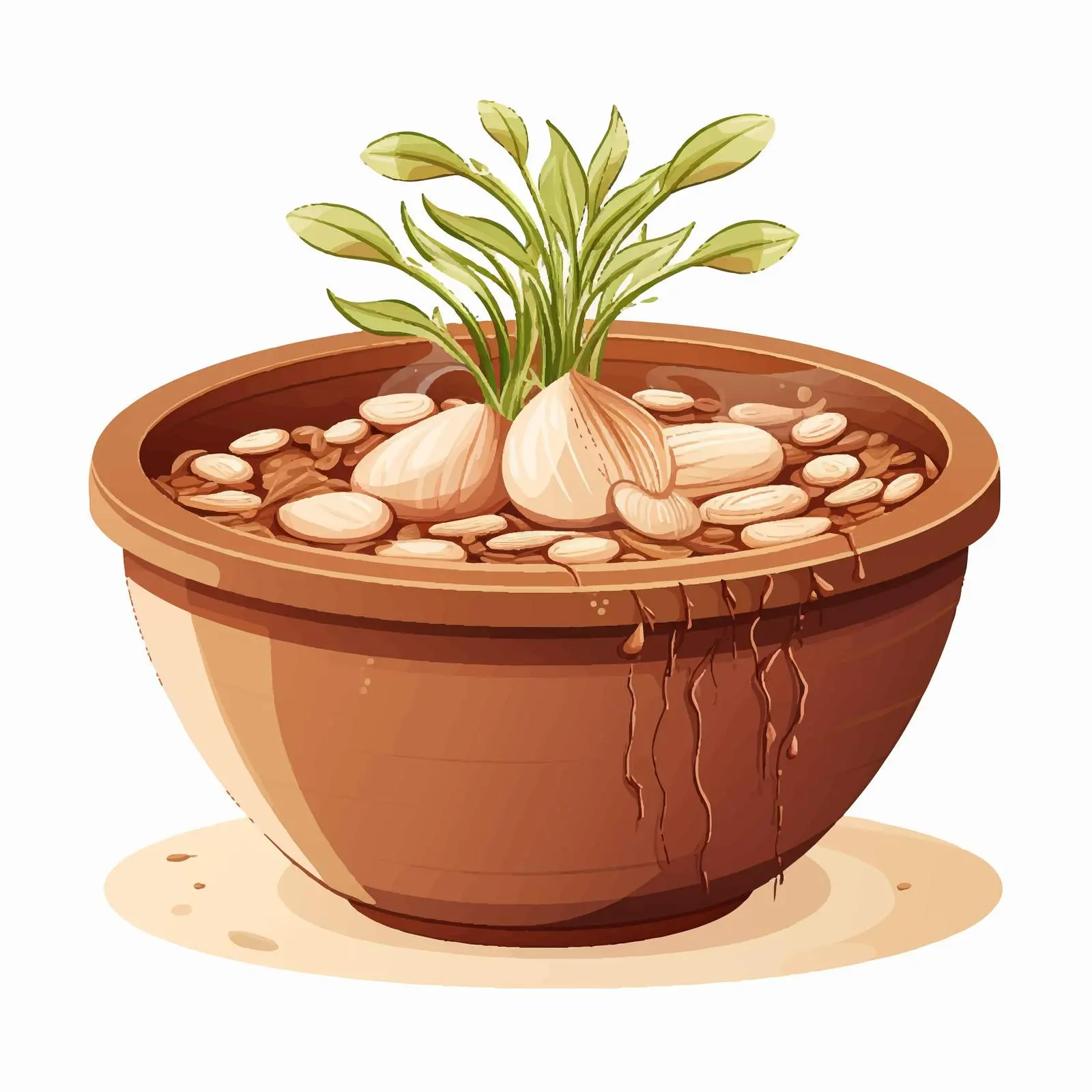 Seed Germination in Clay Pot Illustration – free seeds image from Dotvec