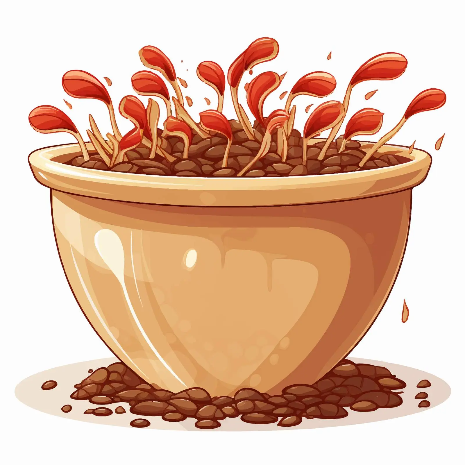 Seed Germination in Clay Pot Illustration — free download from Dotvec