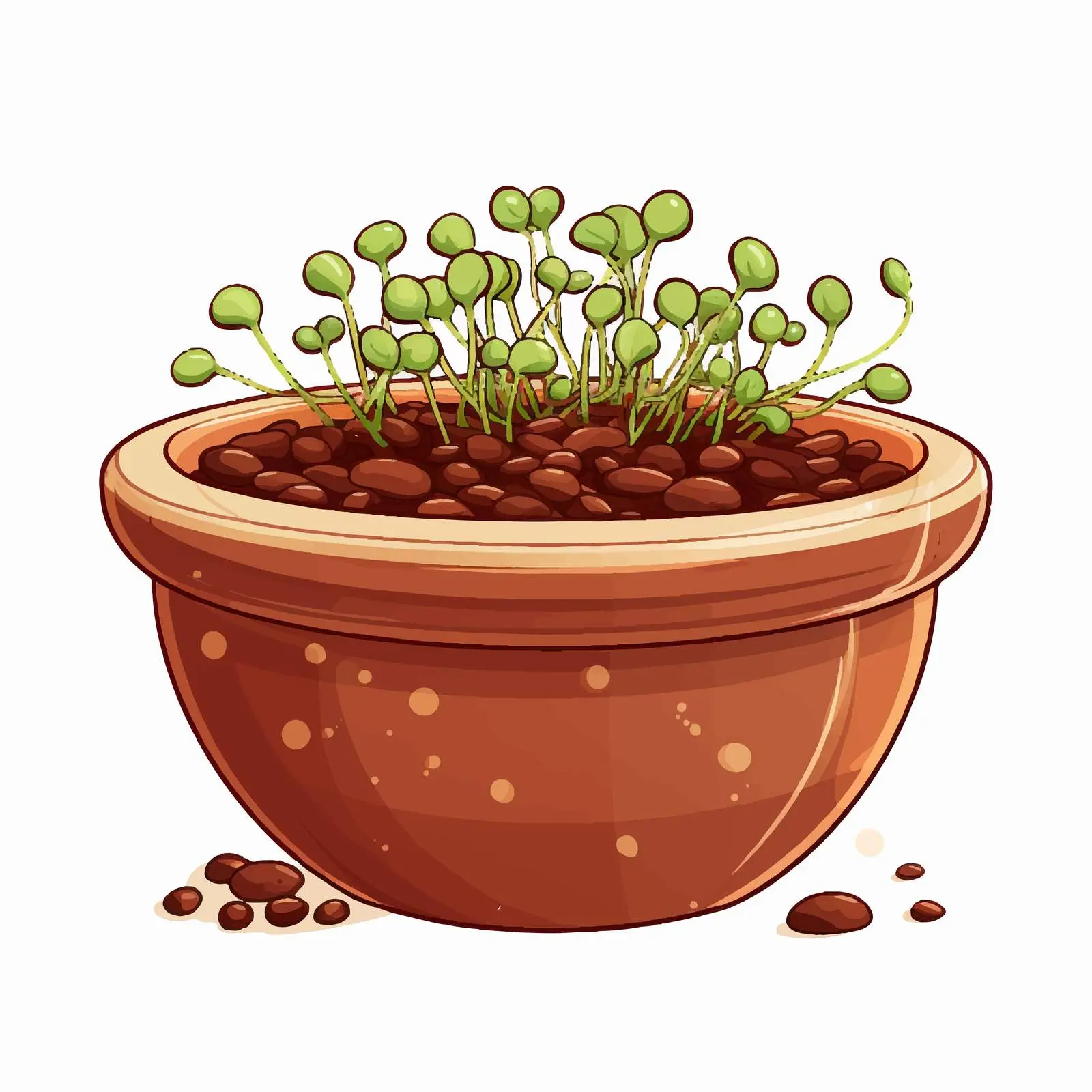 Seed Germination in Clay Pot Illustration — free download from Dotvec