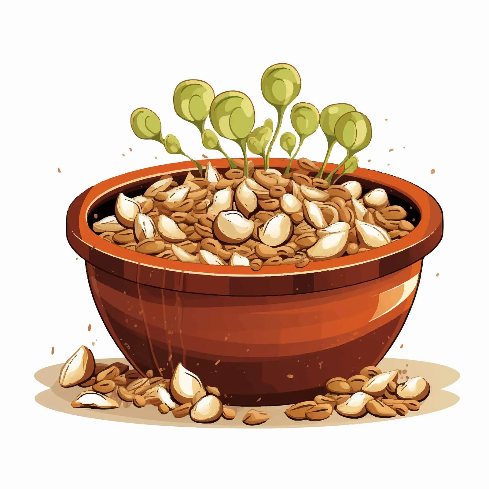 Claypot Seed Germination Cartoon Illustration — free download from Dotvec