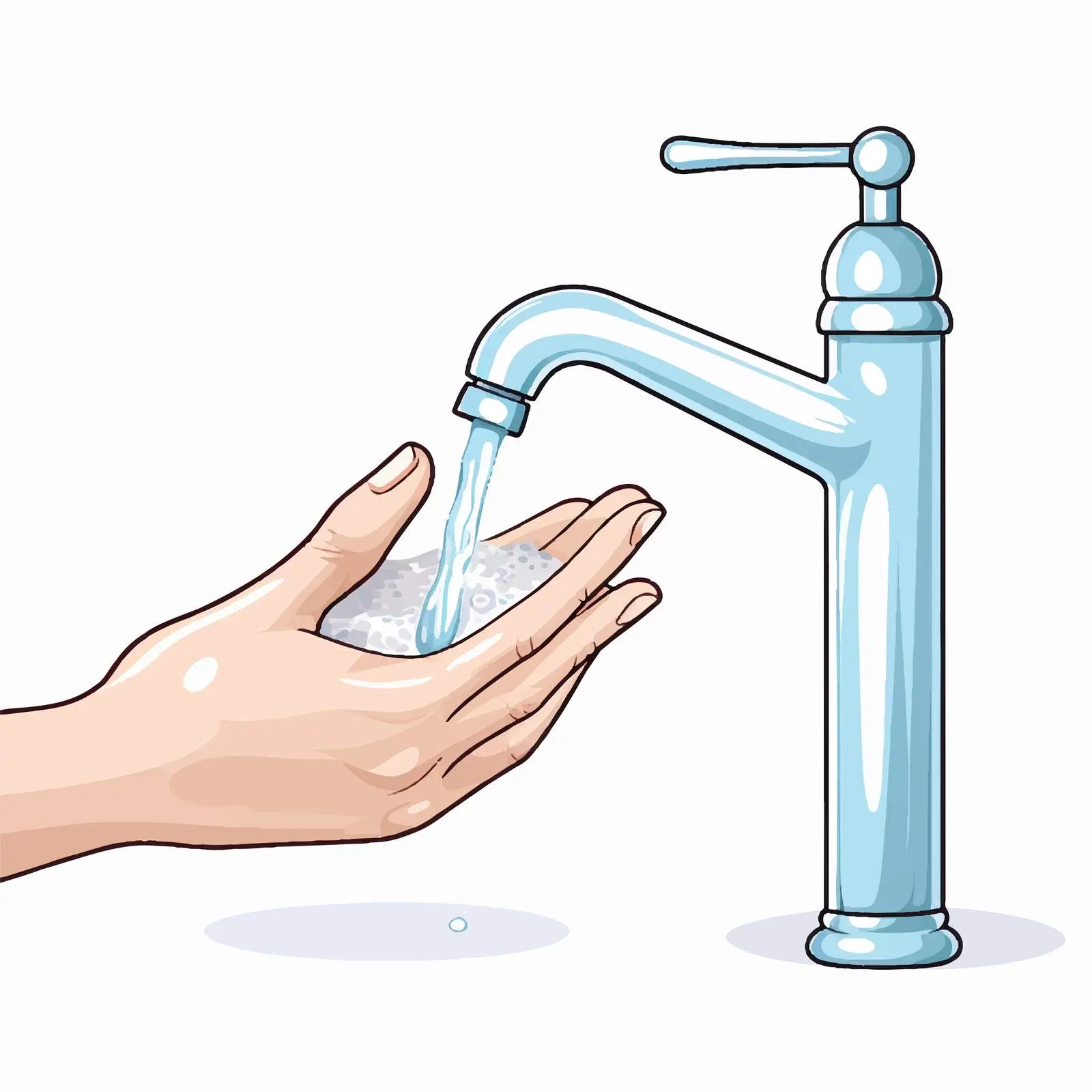 Cartoon Style Medical Advice with Hand Washing – free fun visuals image from Dotvec