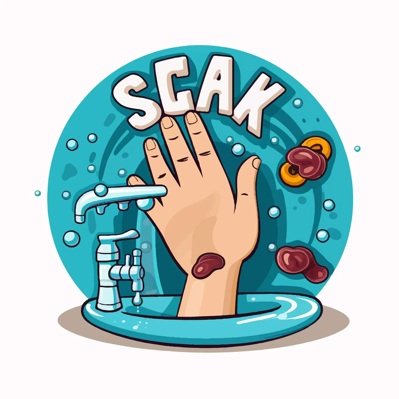 Cartoon Style Medical Advice with Hand Washing – free sanitization image from Dotvec