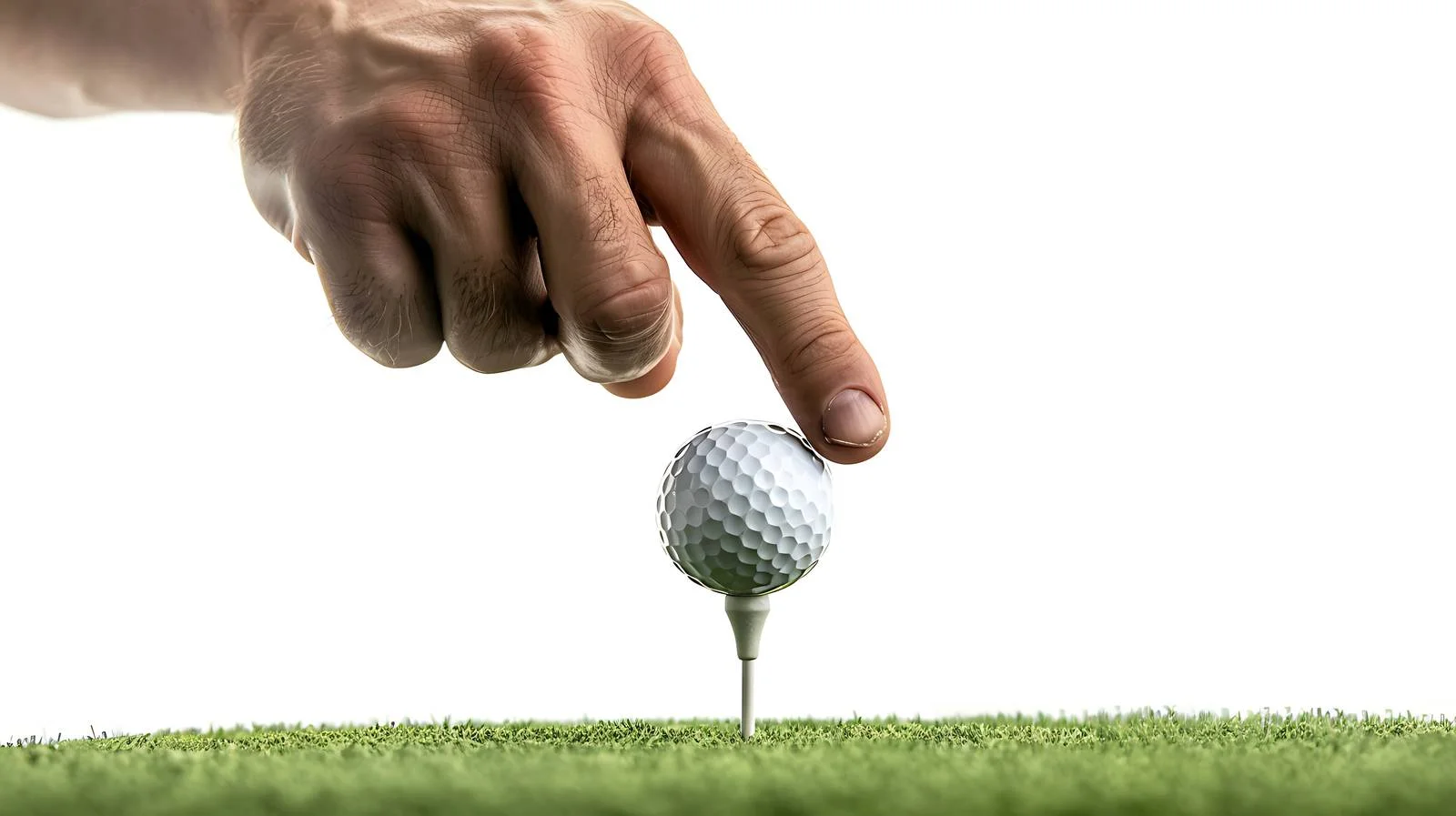 Golfer positioning ball on tee — free download from Dotvec