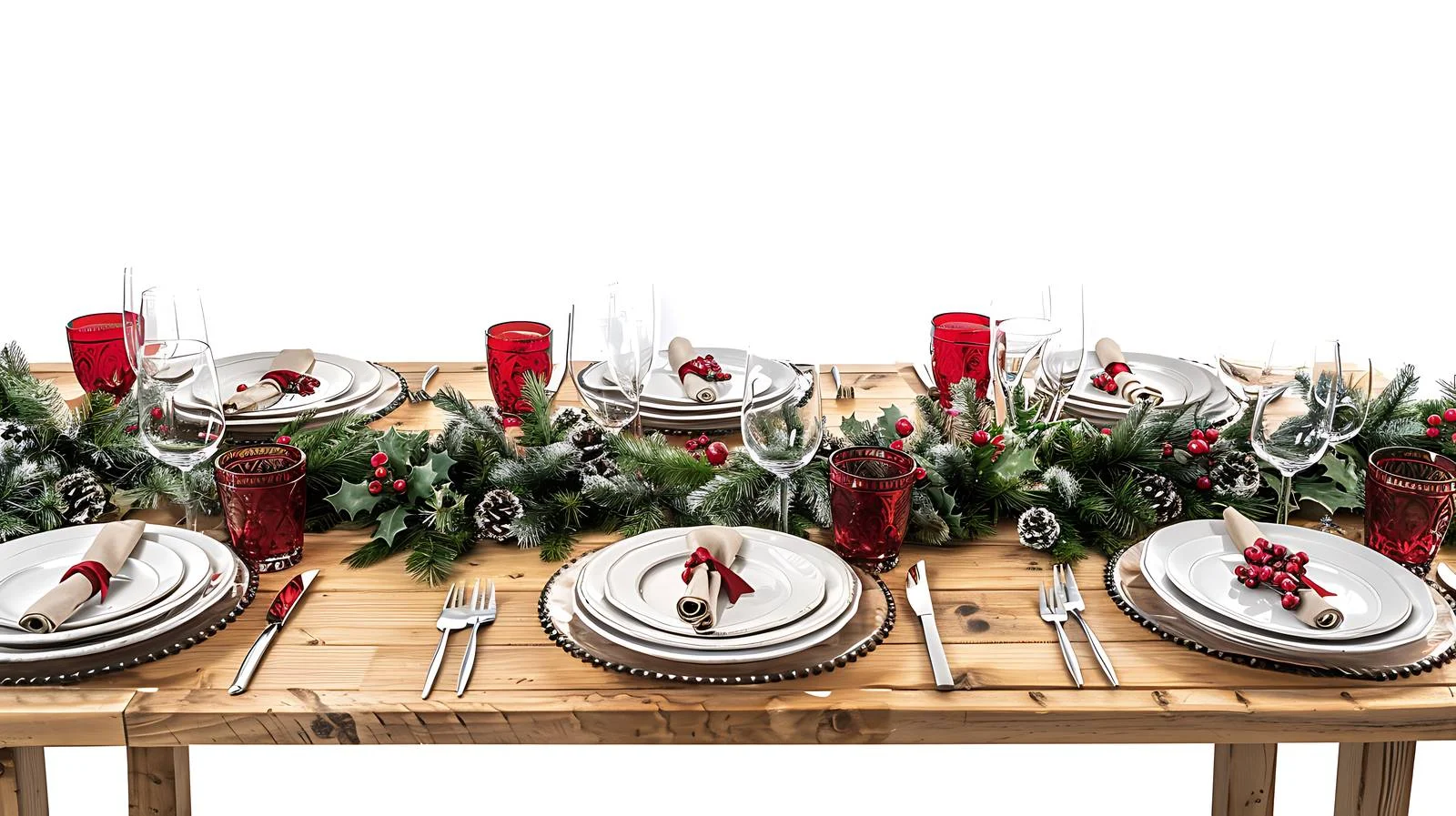 Elegant Christmas Table Setting in Focus — free download from Dotvec