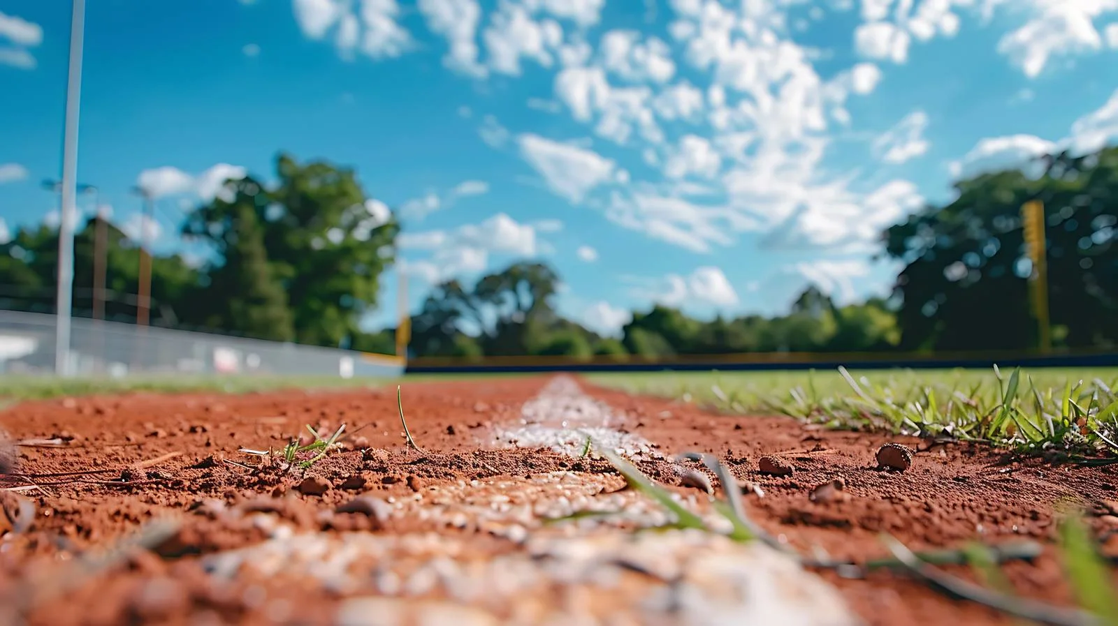 Baseball infield scene with selective focus — free download from Dotvec