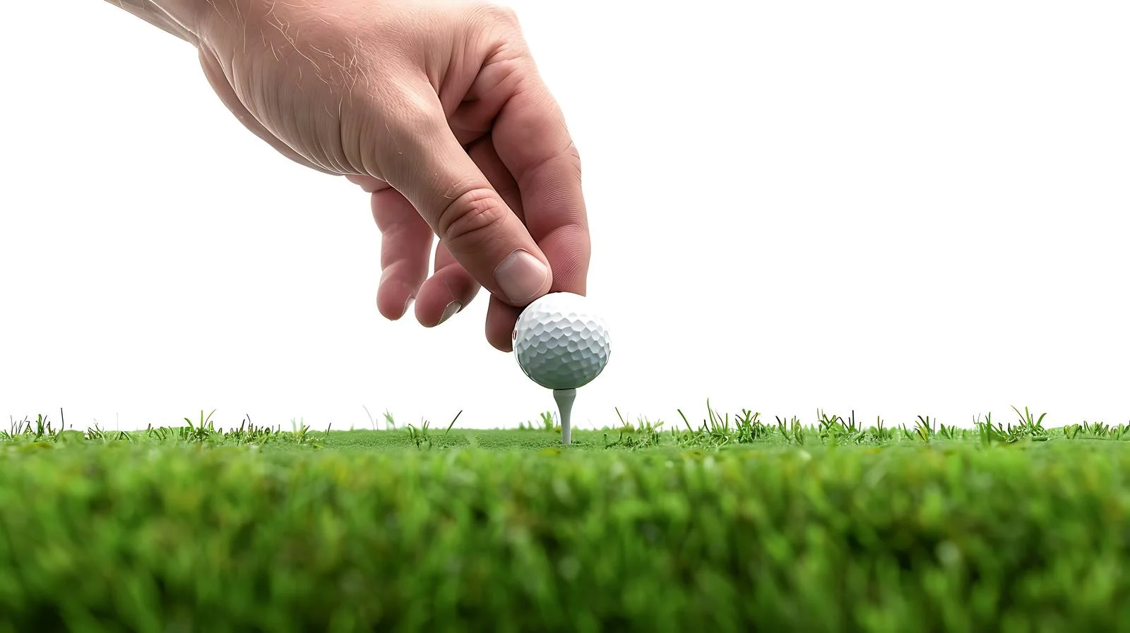 Precise golf ball placement on tee — free download from Dotvec