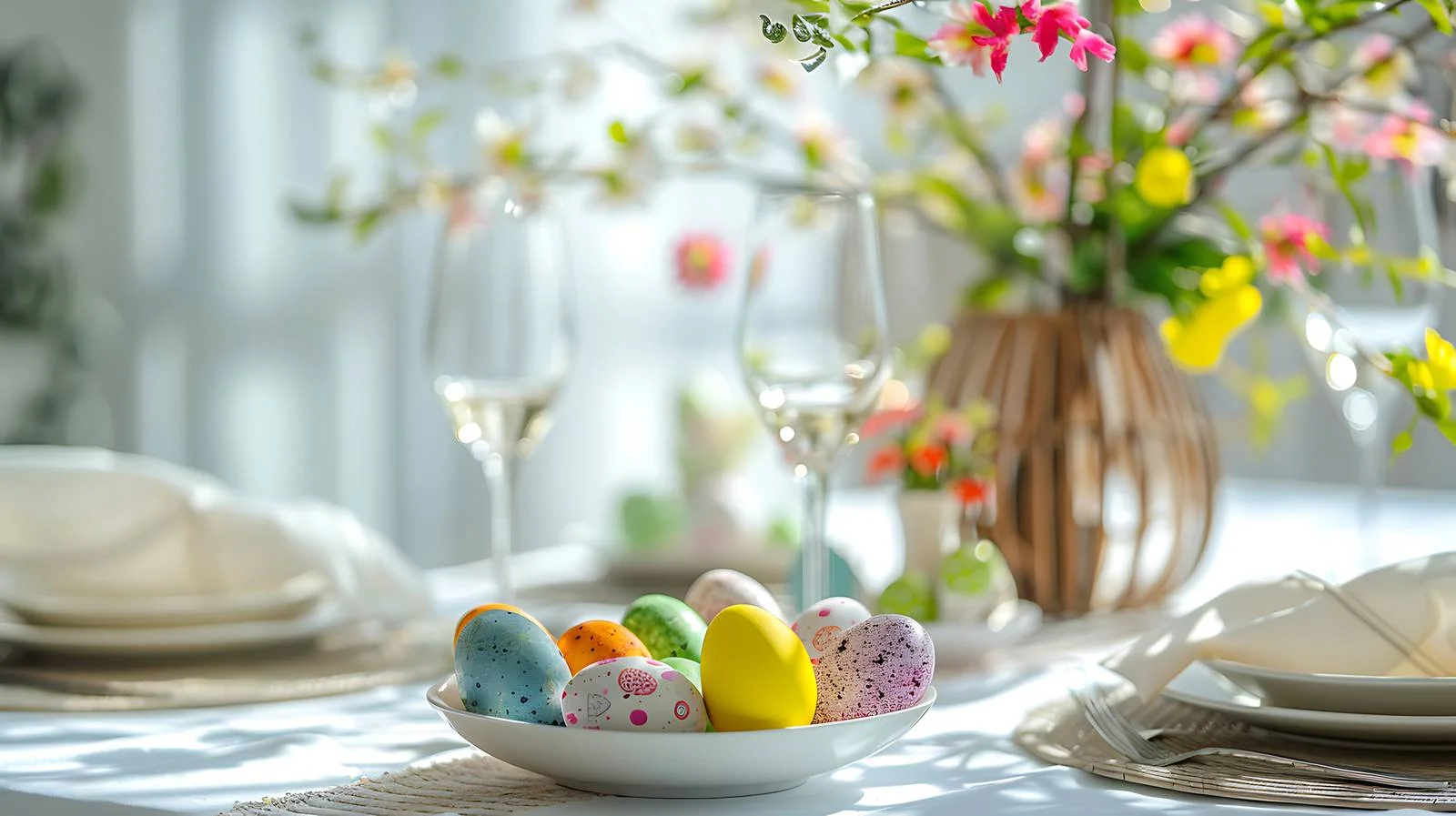 Easter dining setting with selective focus — free download from Dotvec