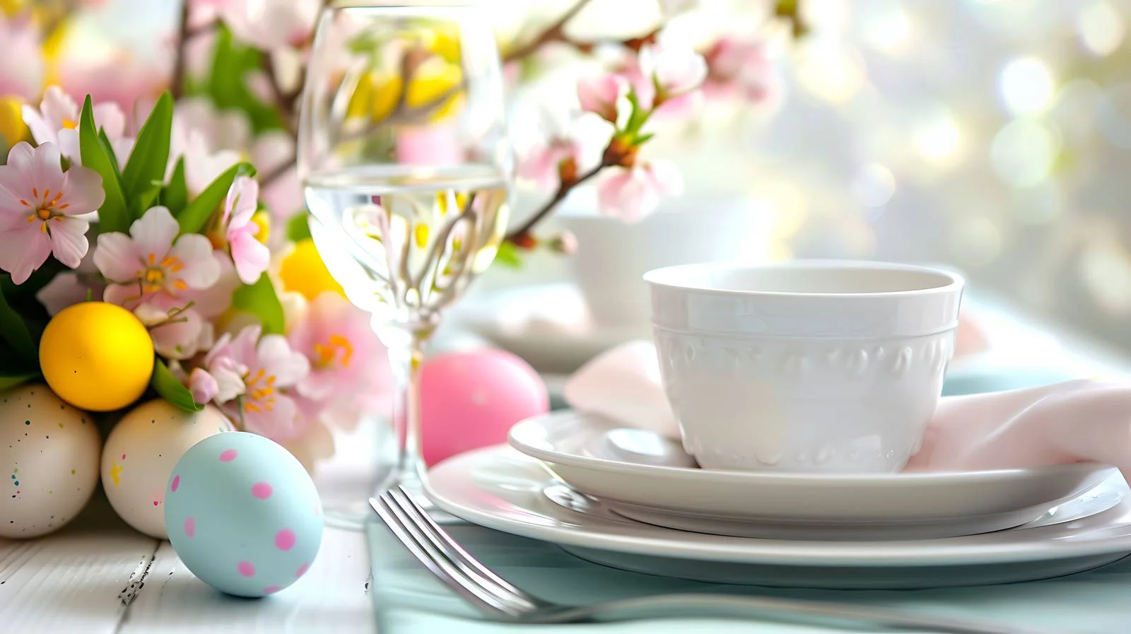 Elegant Spring Dining Table Setting View — free download from Dotvec