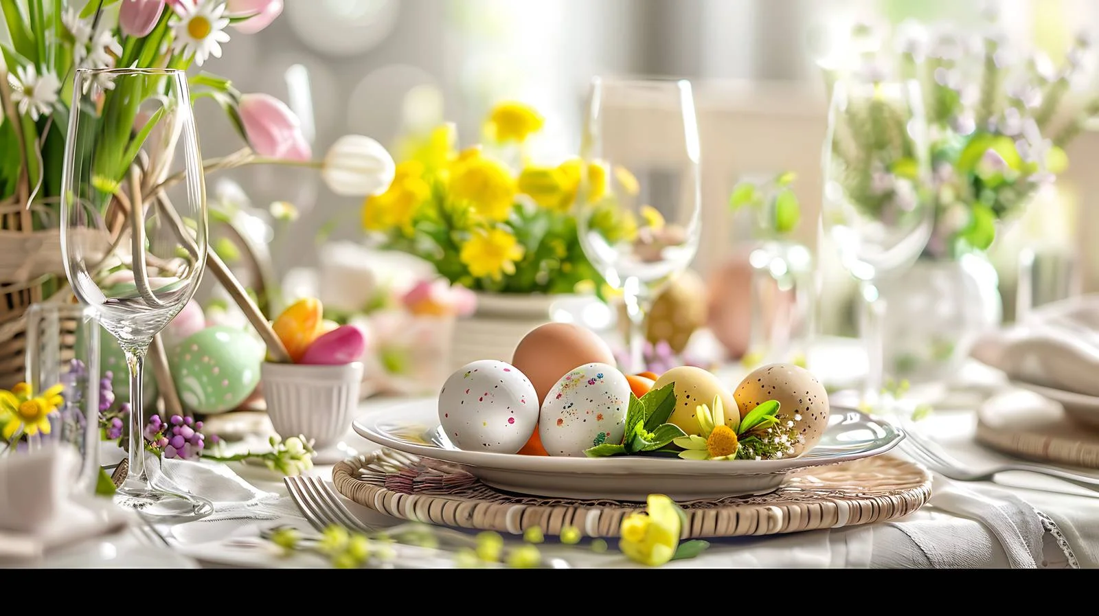 Elegant Spring Dining Table Setting View — free download from Dotvec