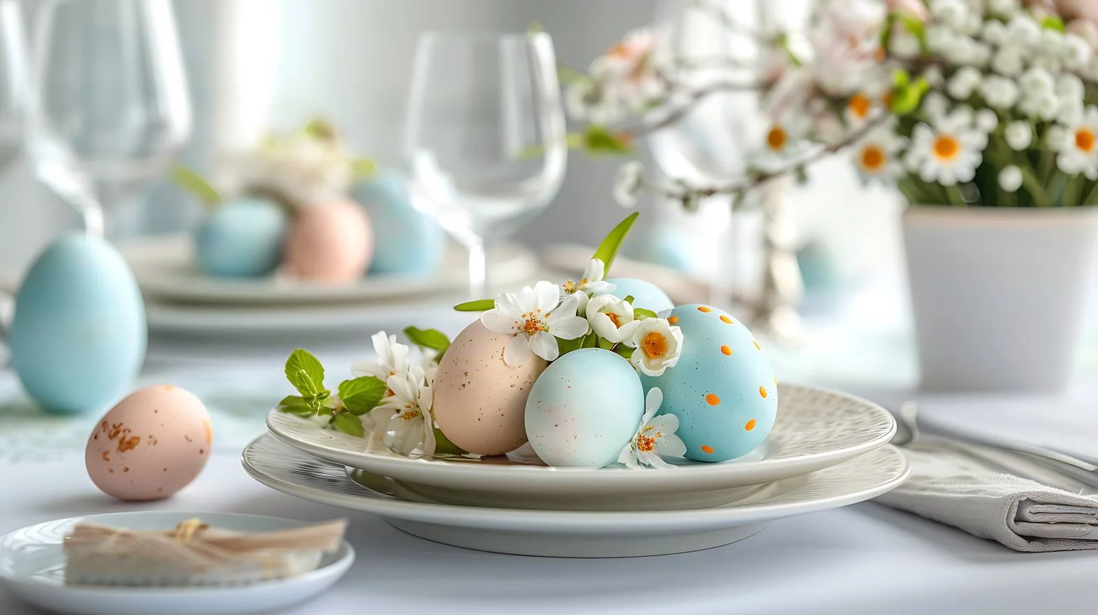 Spring and Easter Dining Placemat Setting — free download from Dotvec