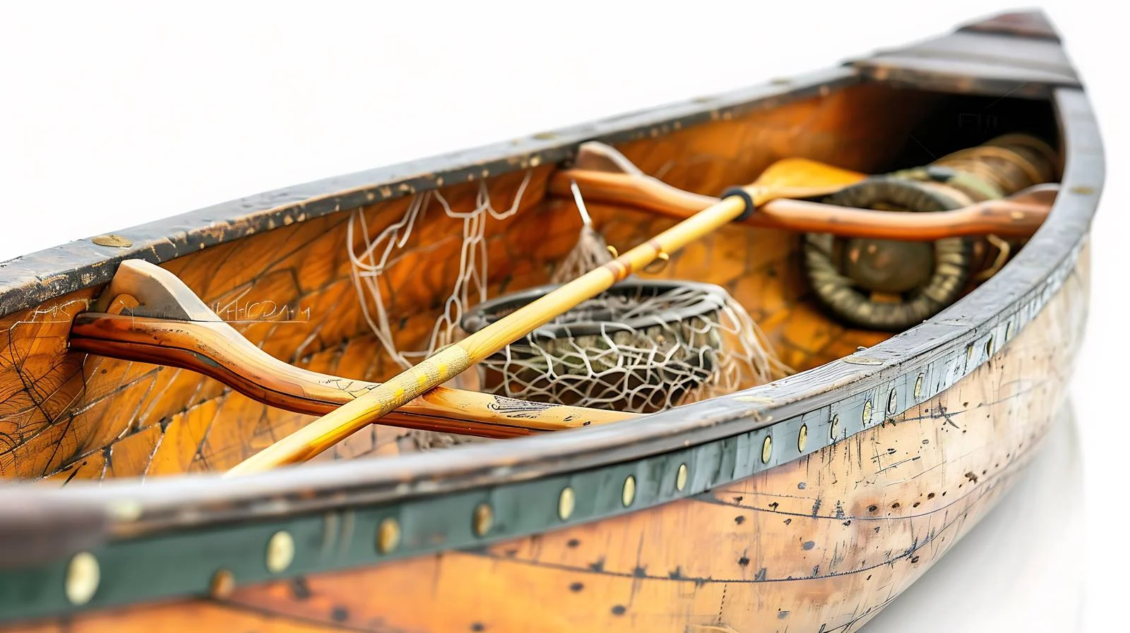 Vintage Wooden Canoe in Selective Focus — free download from Dotvec
