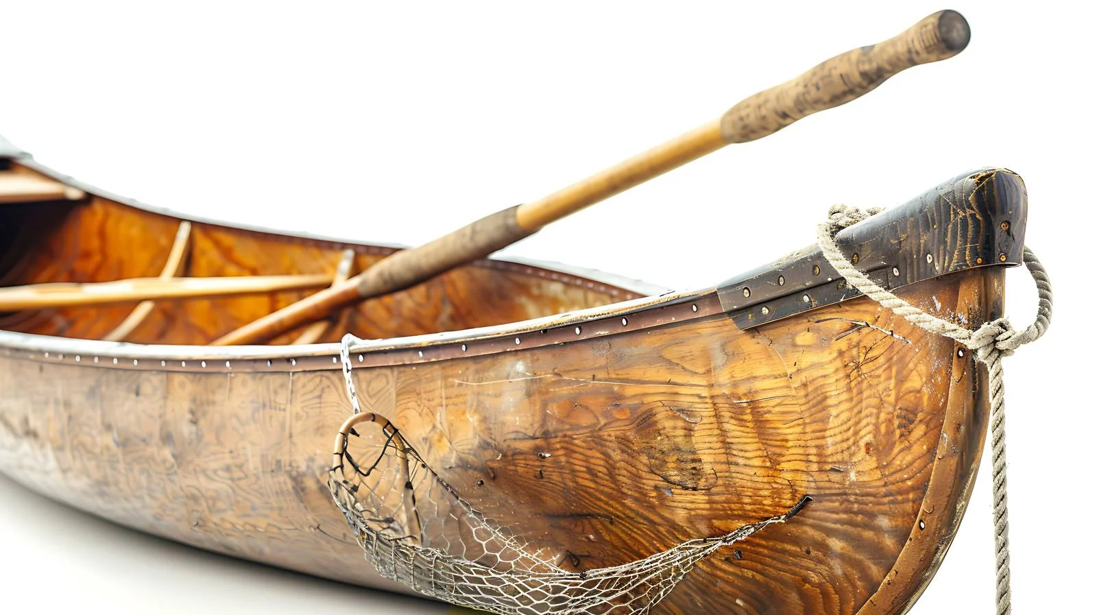 Vintage Canoe with Faded Fishing Gear — free download from Dotvec