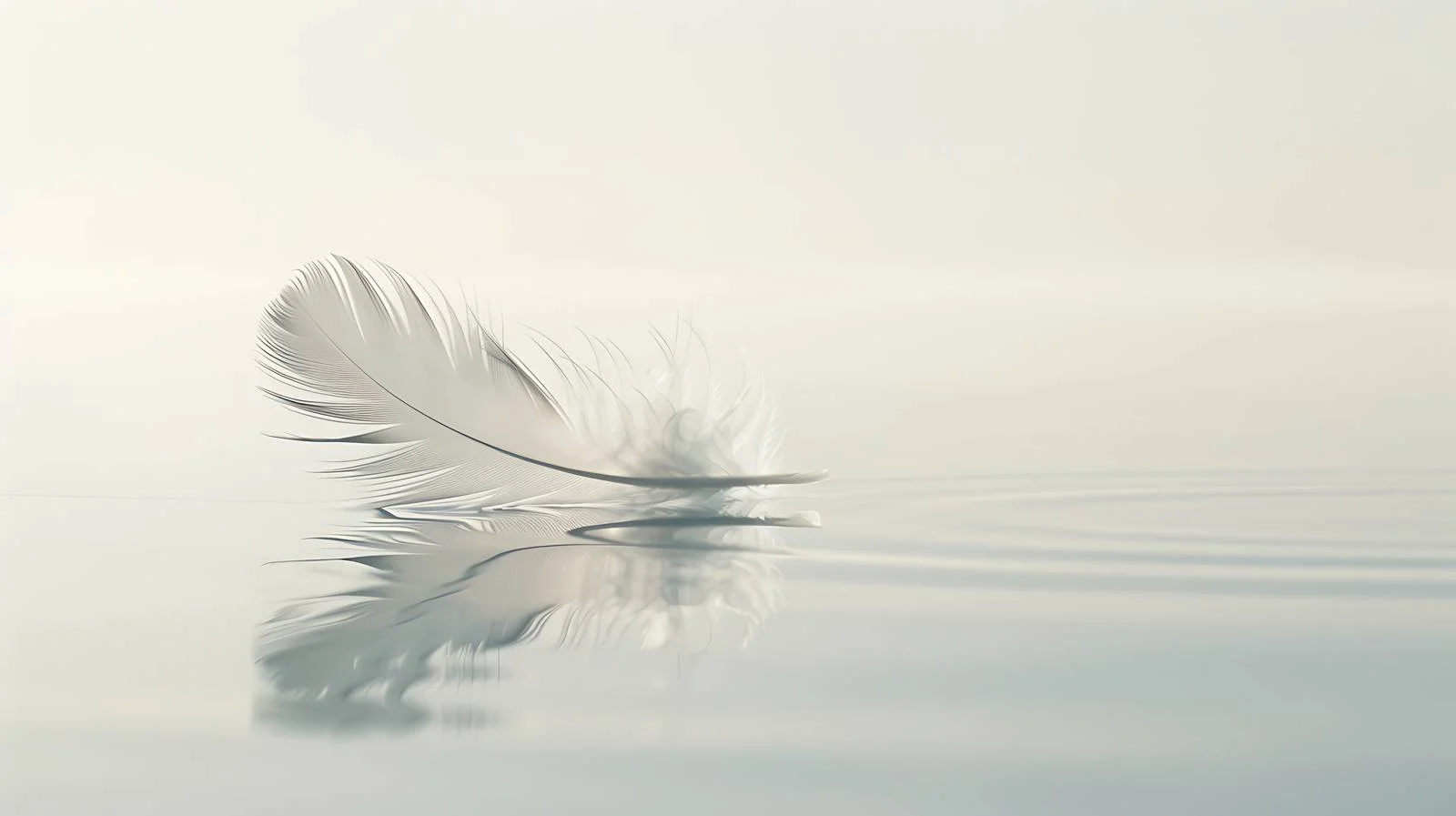 Delicate White Feather Drifting on Water — free download from Dotvec