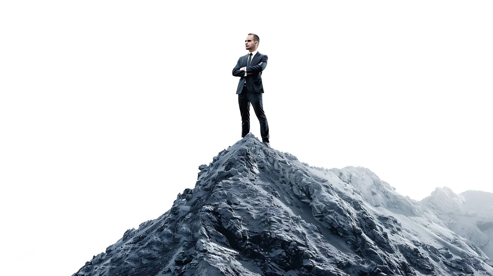 Triumphant Businessman on Mountain Summit — free download from Dotvec