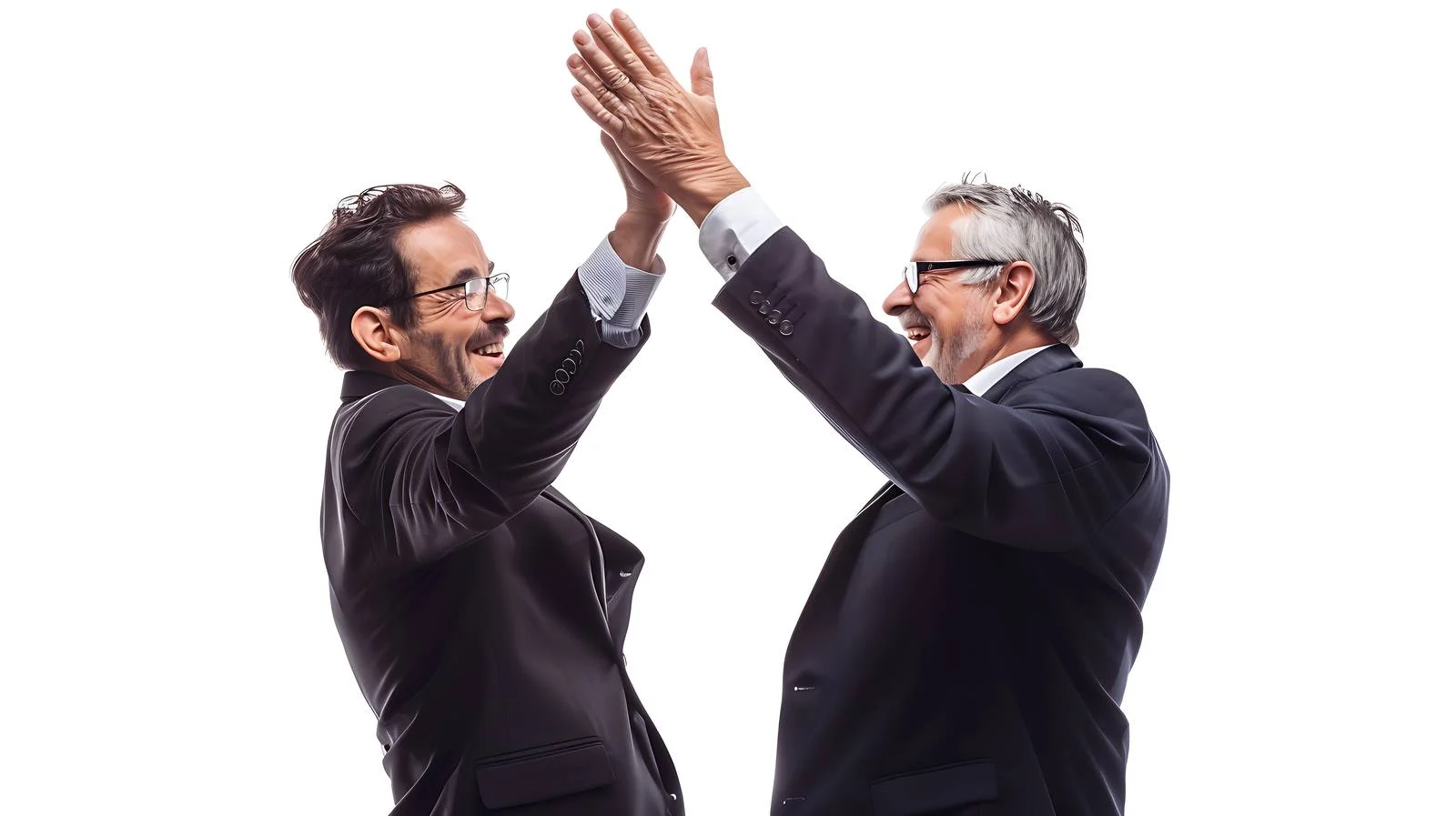 Businessmen High-Fiving Isolated — free download from Dotvec