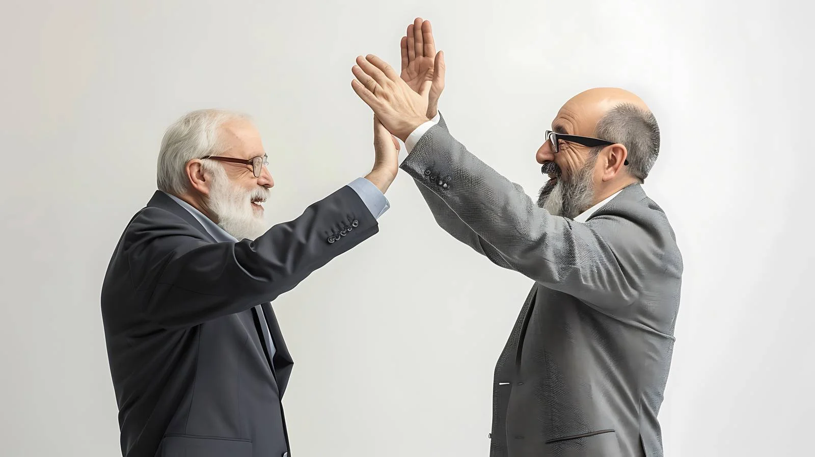 Professional Businessmen High-Fiving Isolated — free download from Dotvec